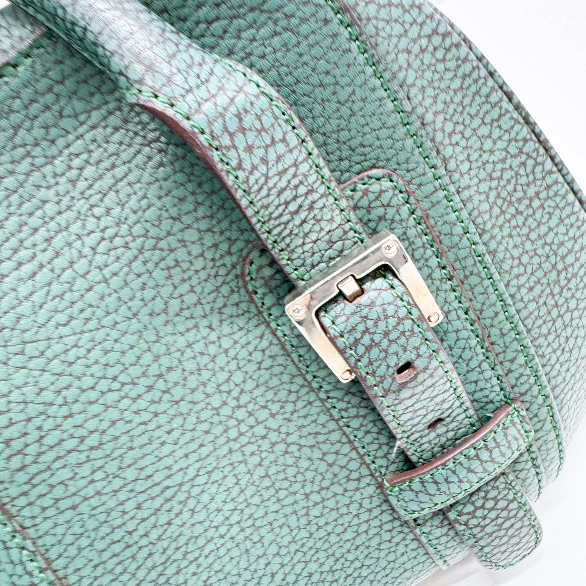 Senda Green Leather Hand Bag