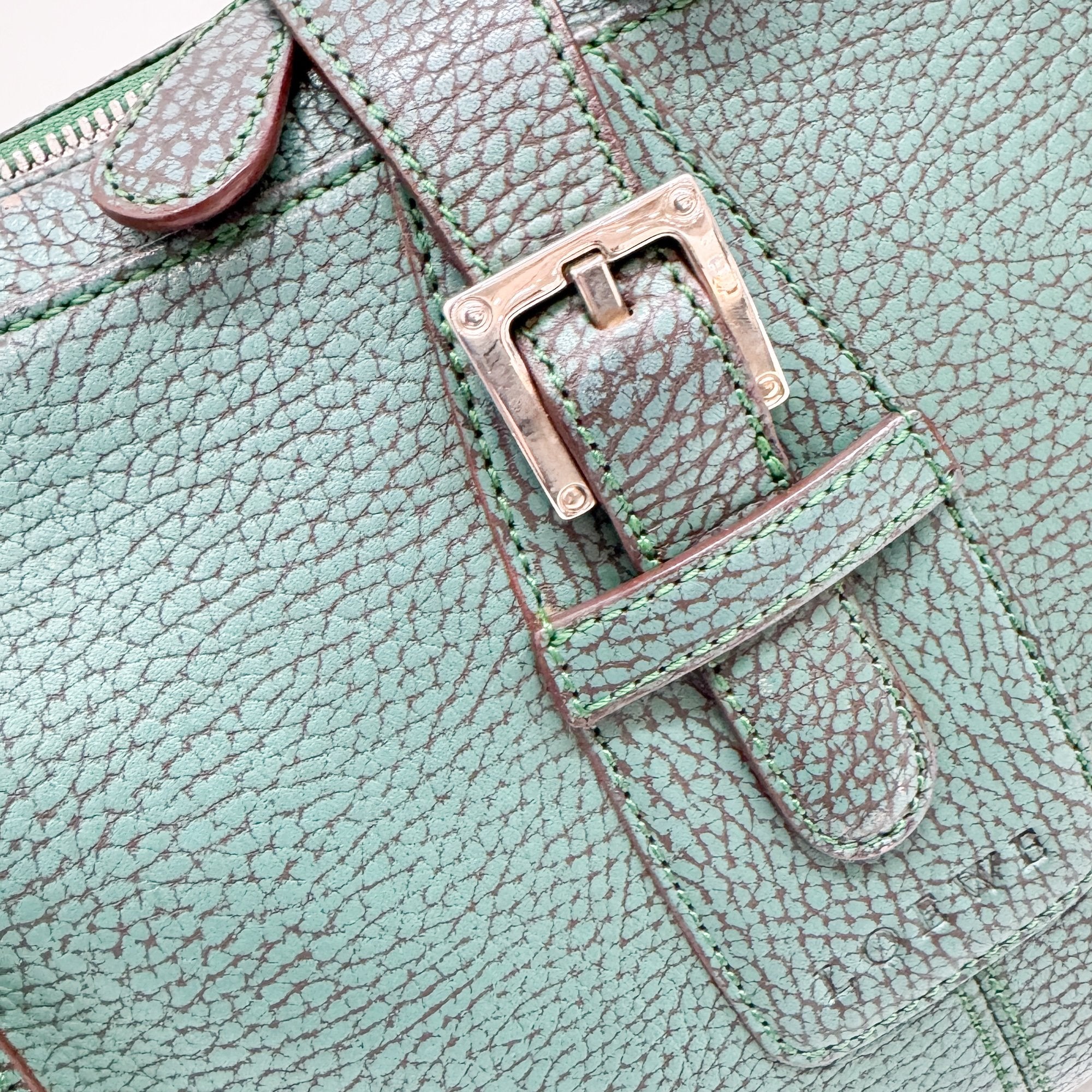 Senda Green Leather Hand Bag