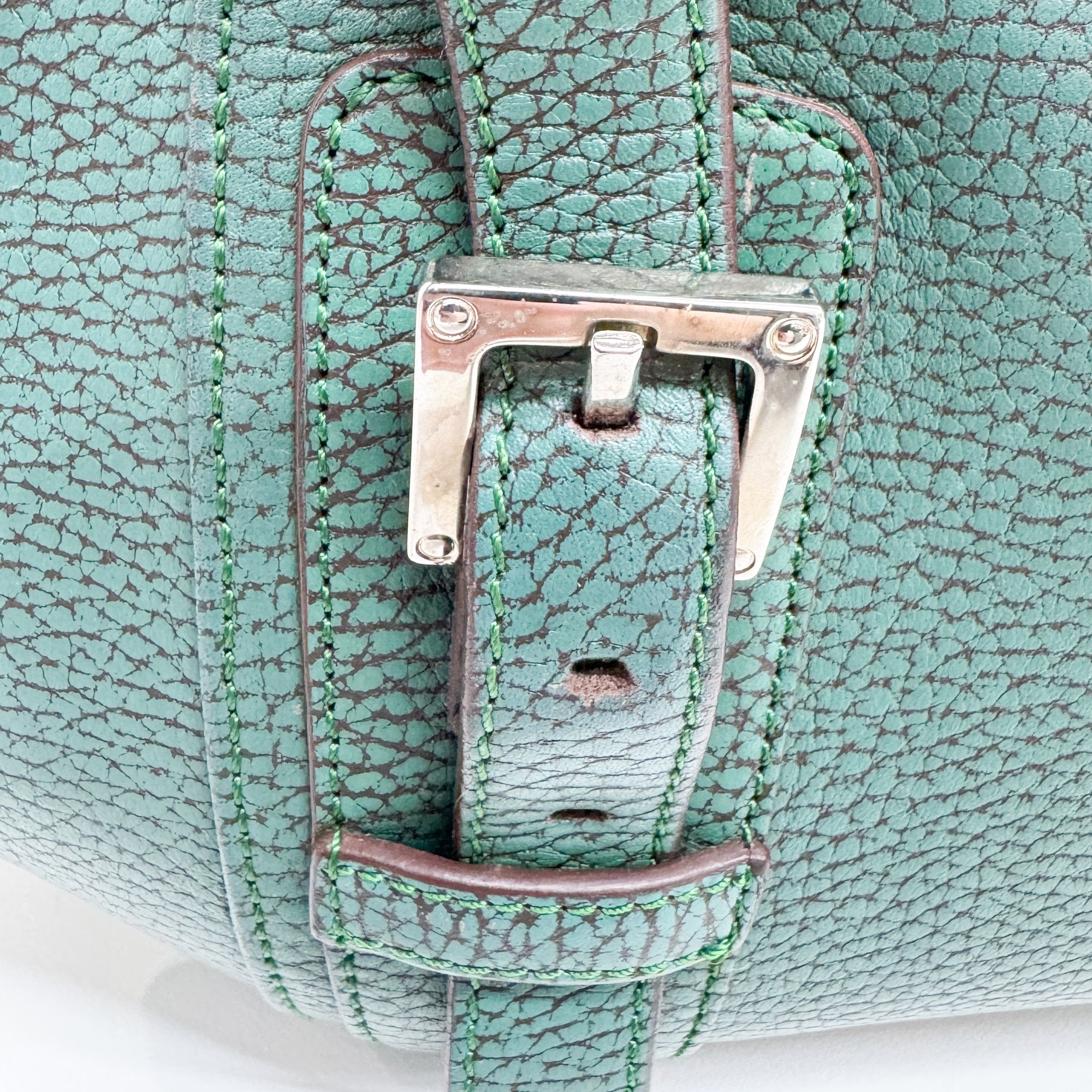 Senda Green Leather Hand Bag
