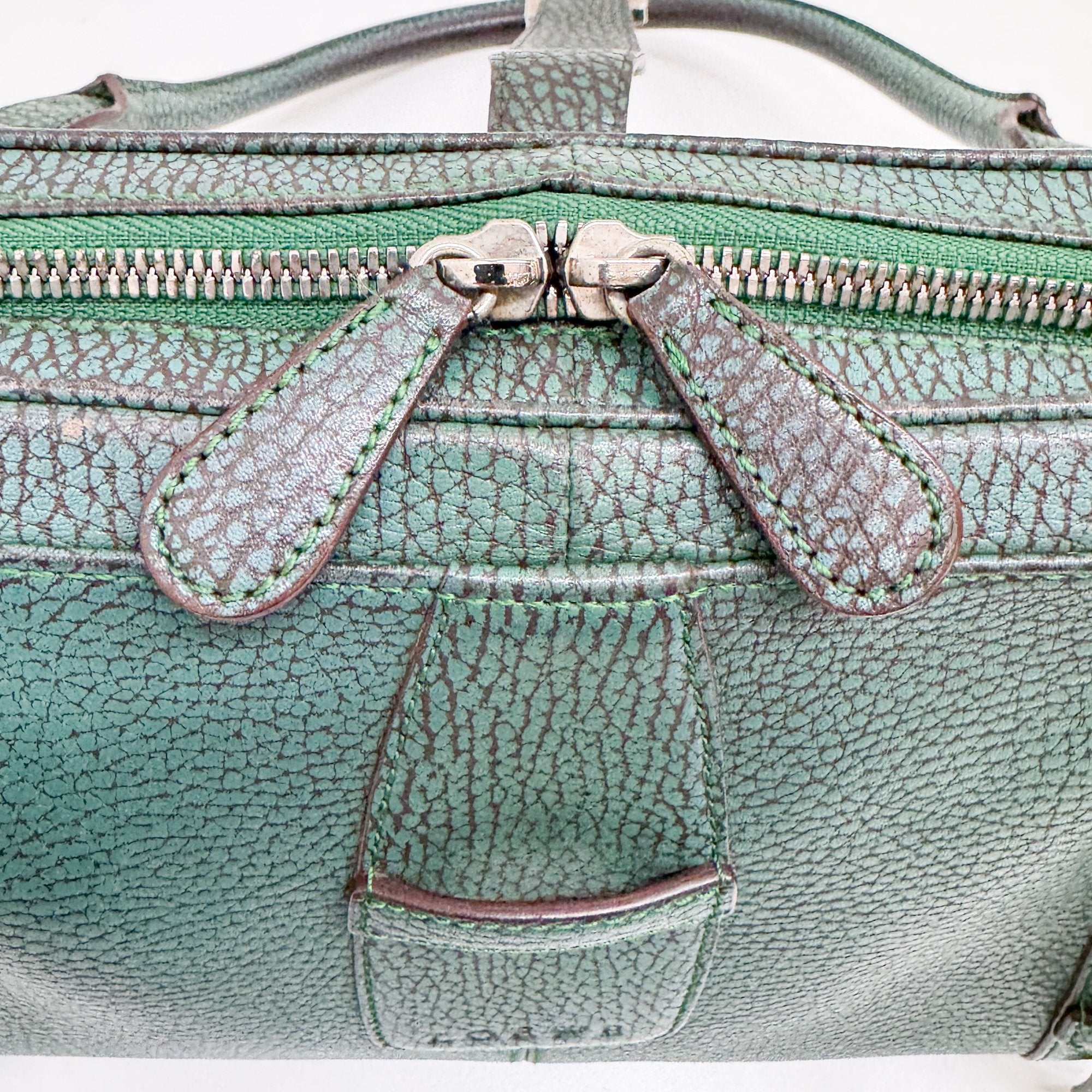 Senda Green Leather Hand Bag