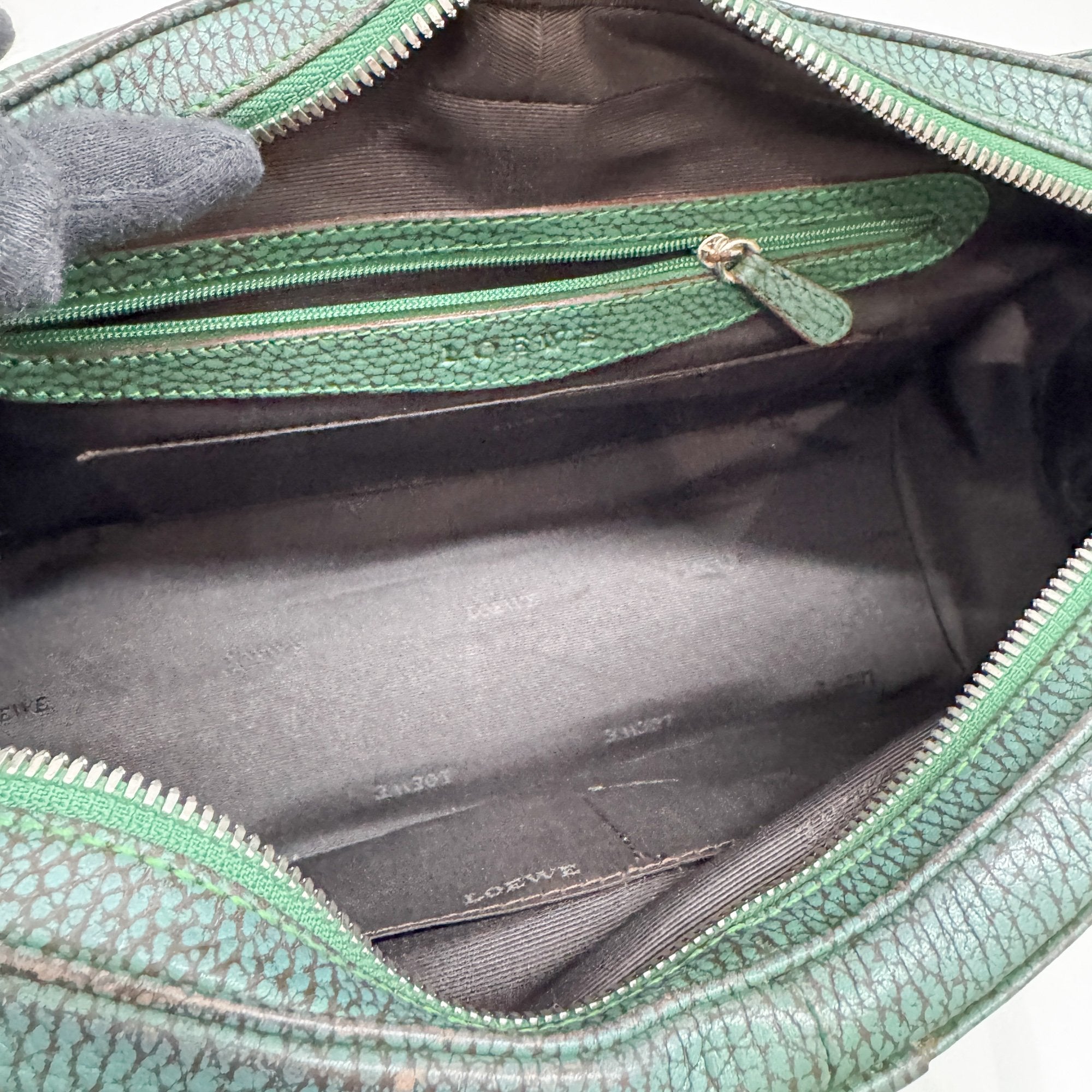 Senda Green Leather Hand Bag