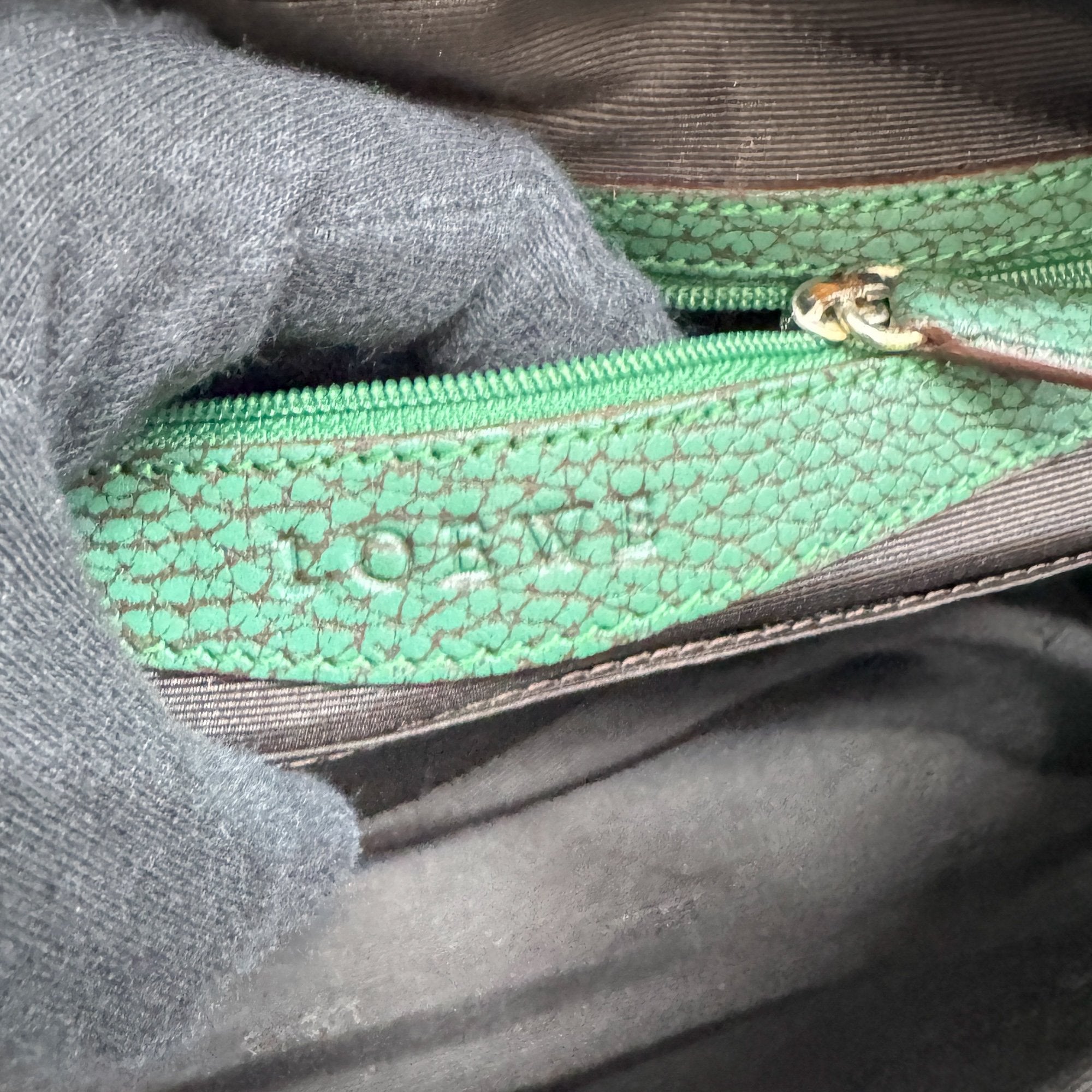 Senda Green Leather Hand Bag