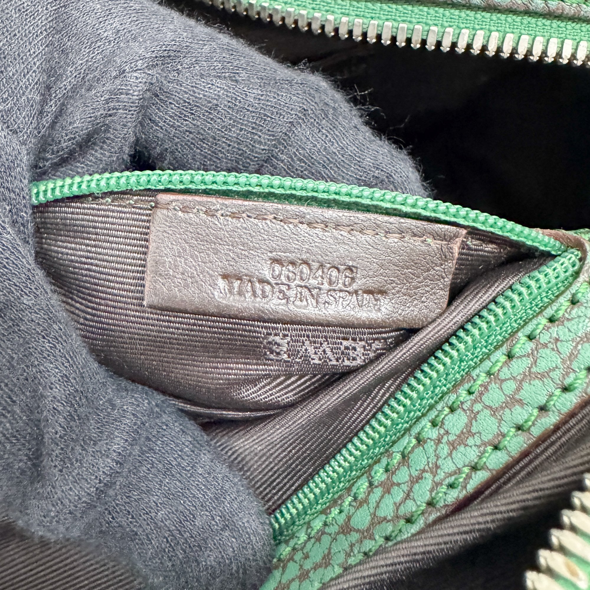 Senda Green Leather Hand Bag