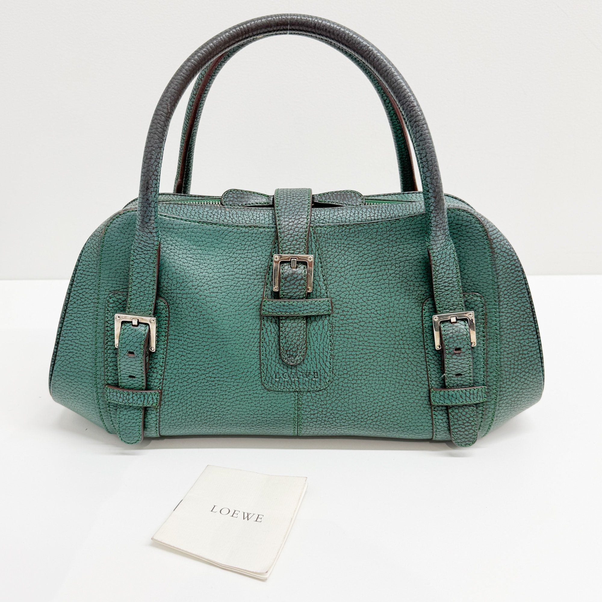 Senda Green Leather Hand Bag
