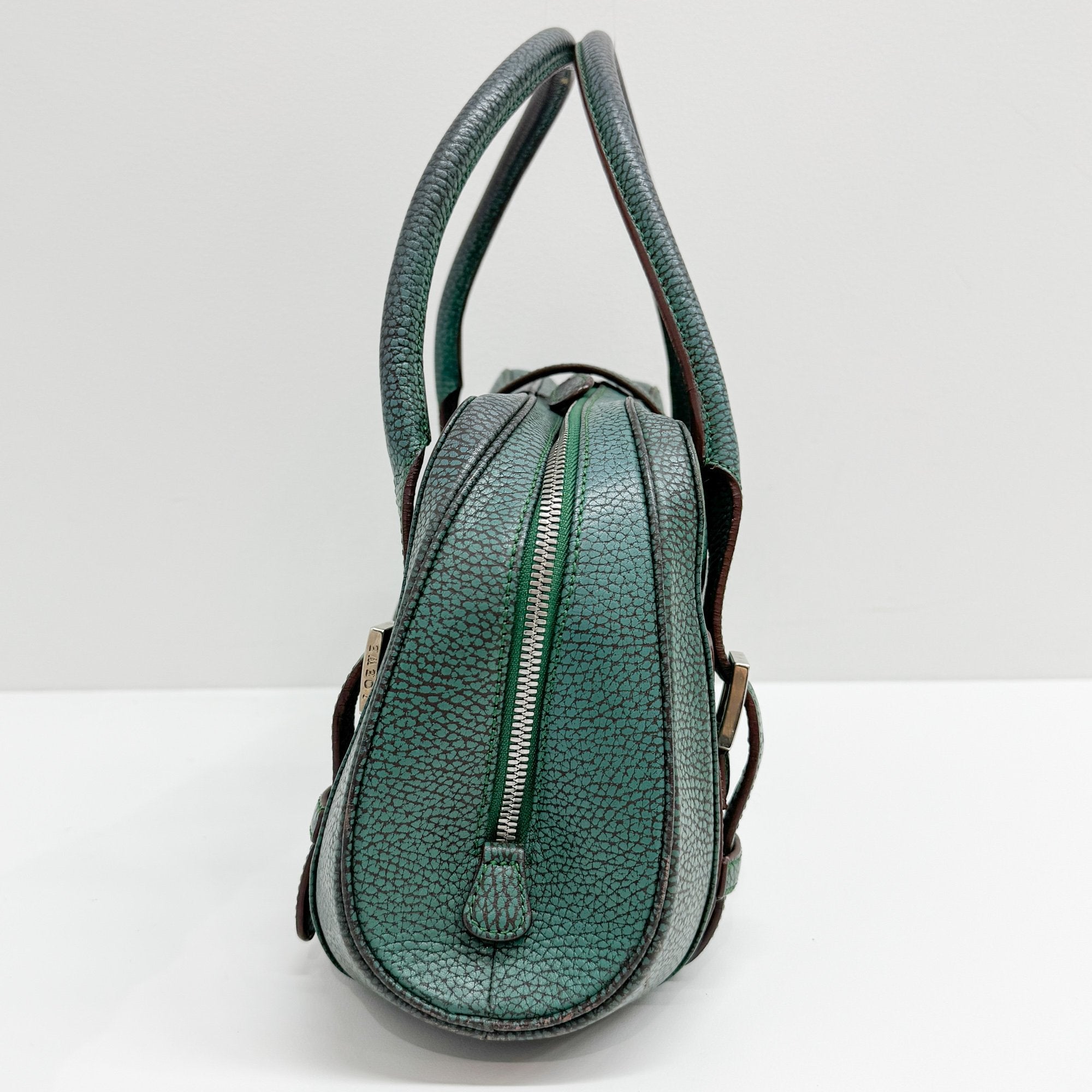 Senda Green Leather Hand Bag