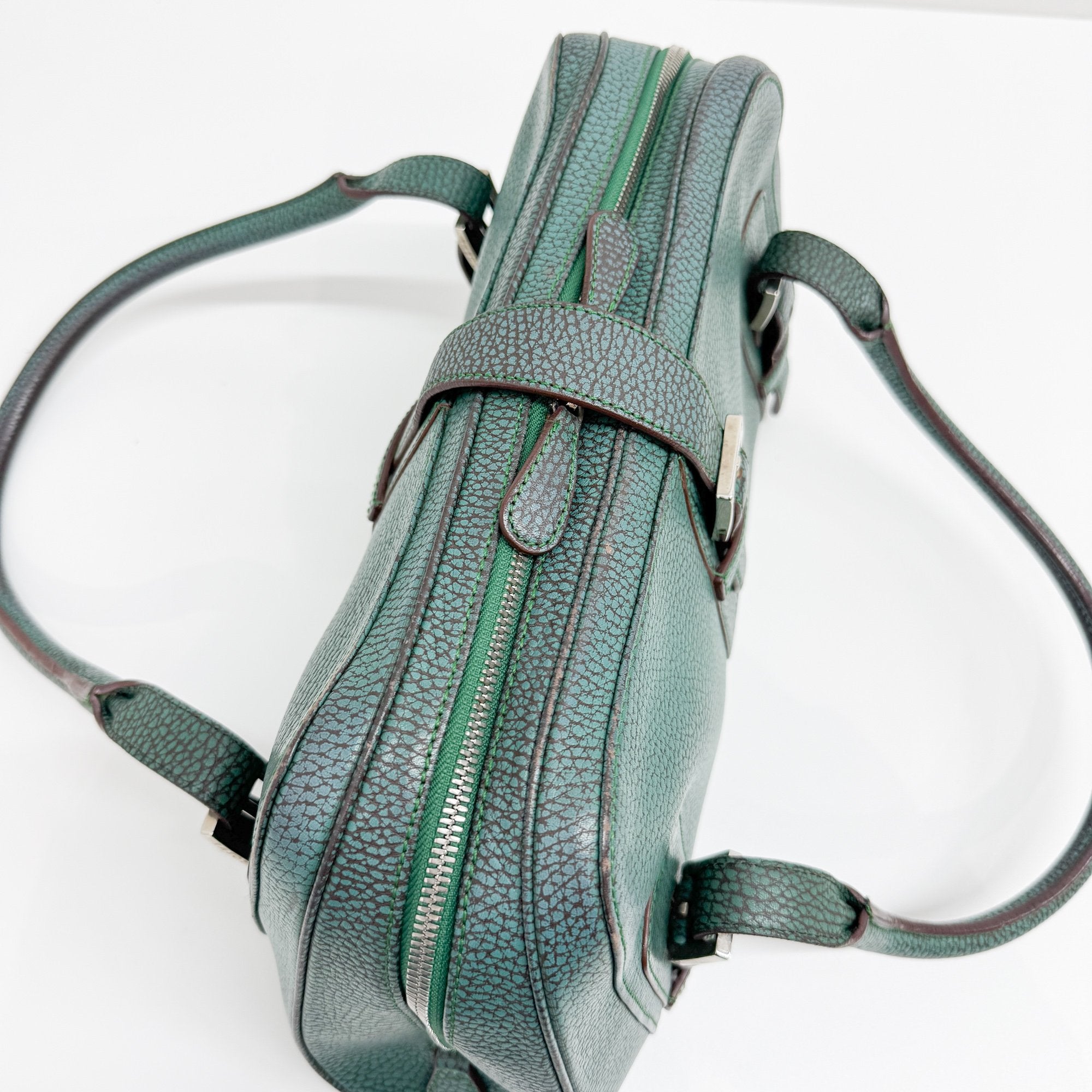 Senda Green Leather Hand Bag