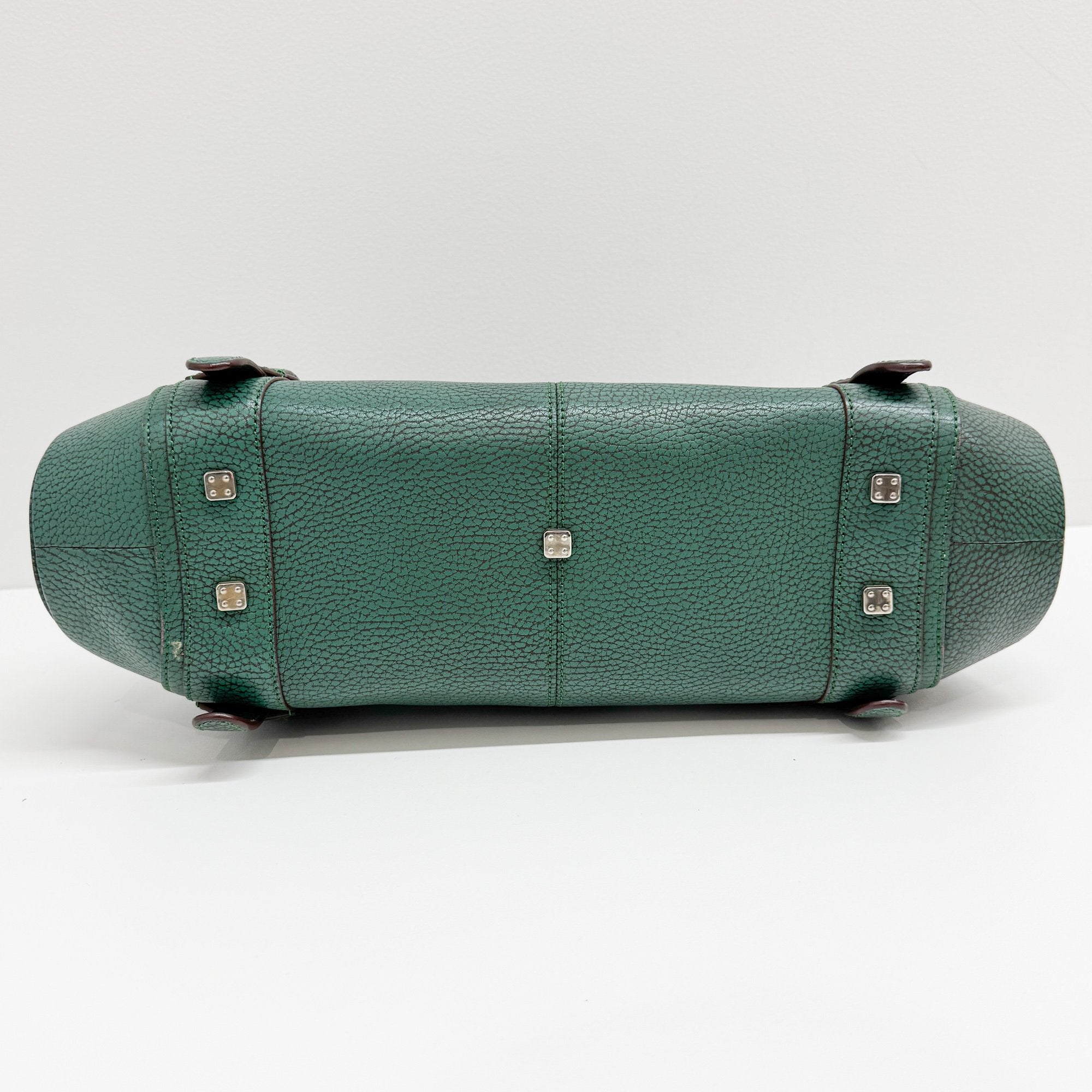Senda Green Leather Hand Bag