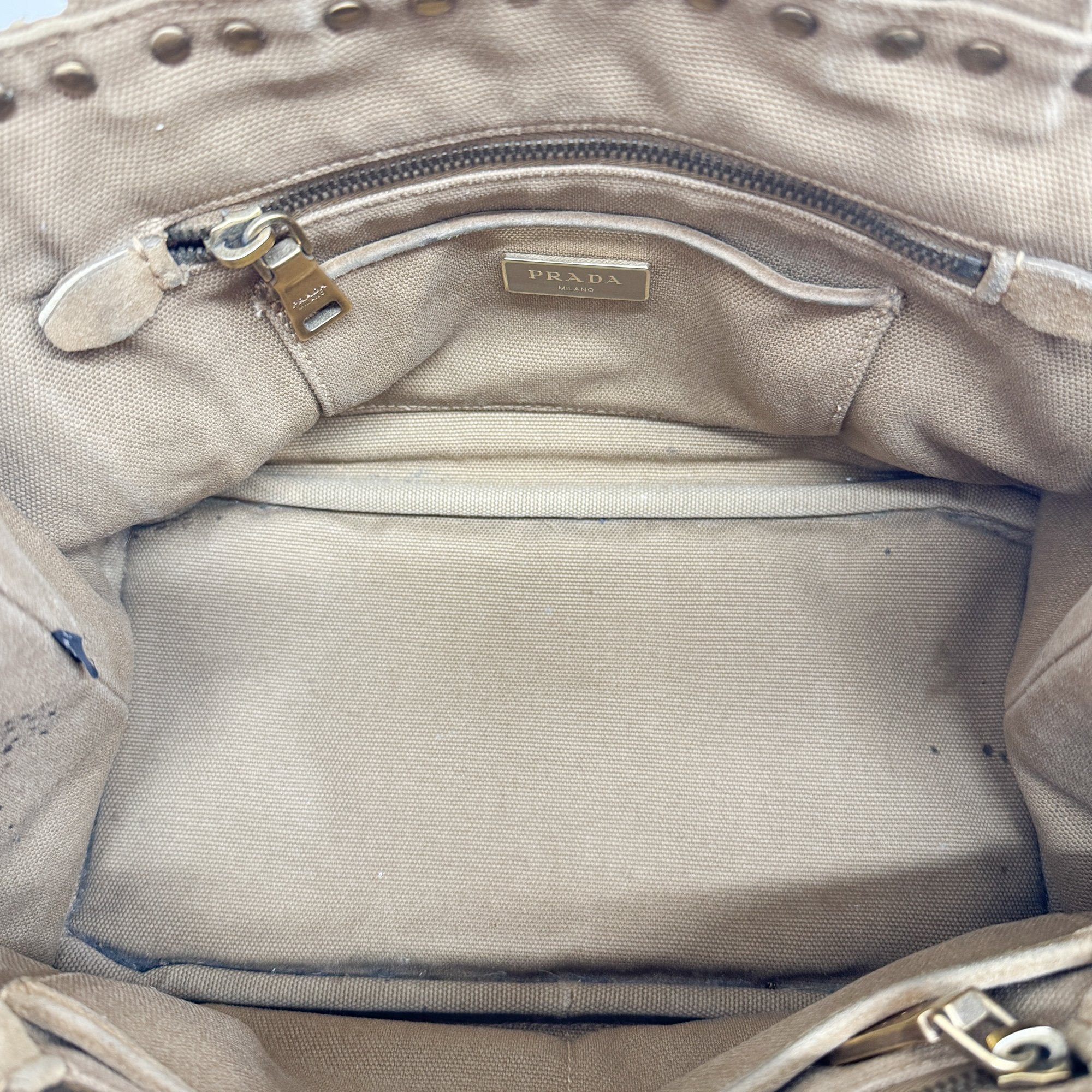 Canapa Eyelet Studs Fringe Brown Cotton Hand Bag