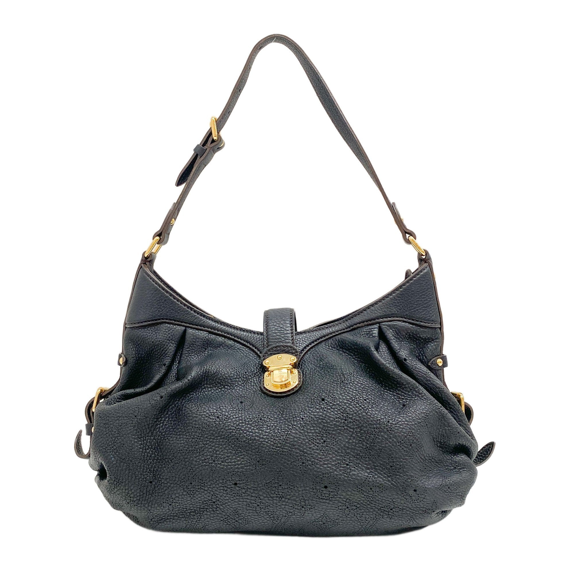 Mahina XS Black Monogram Canvas Shoulder Bag