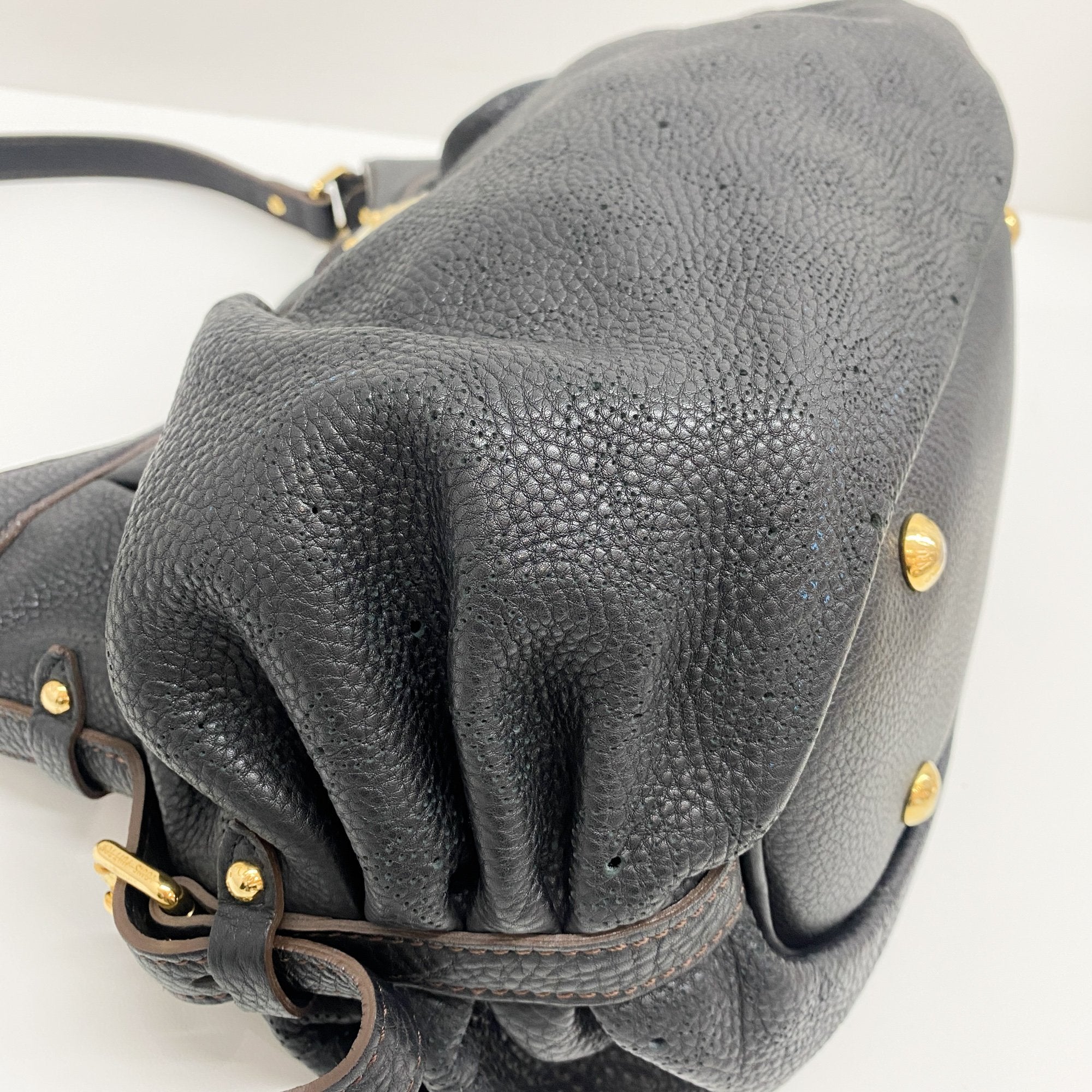 Mahina XS Black Monogram Canvas Shoulder Bag