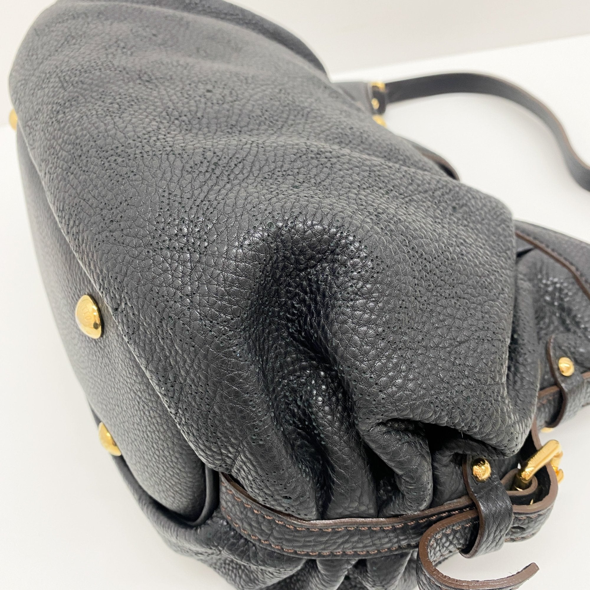 Mahina XS Black Monogram Canvas Shoulder Bag