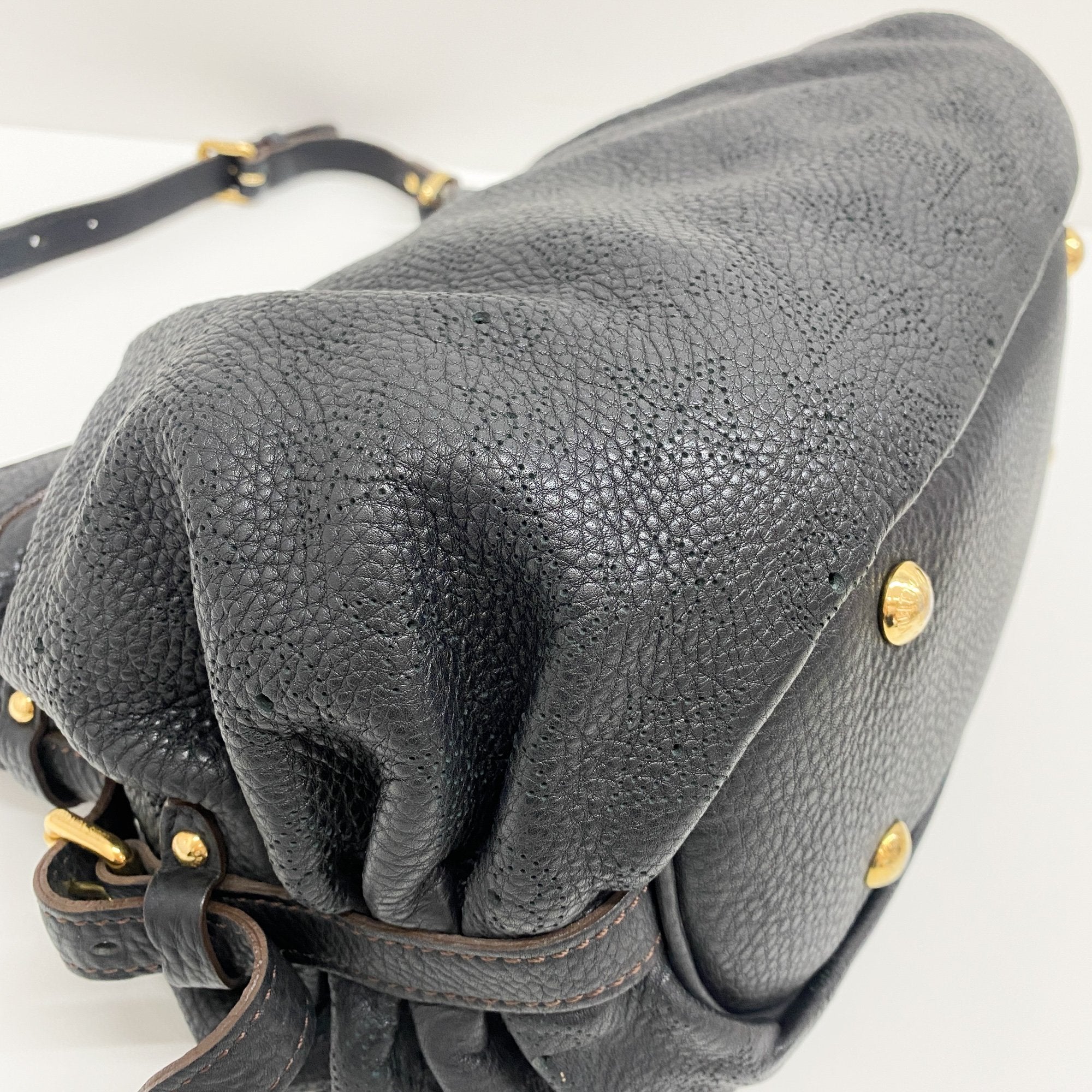 Mahina XS Black Monogram Canvas Shoulder Bag