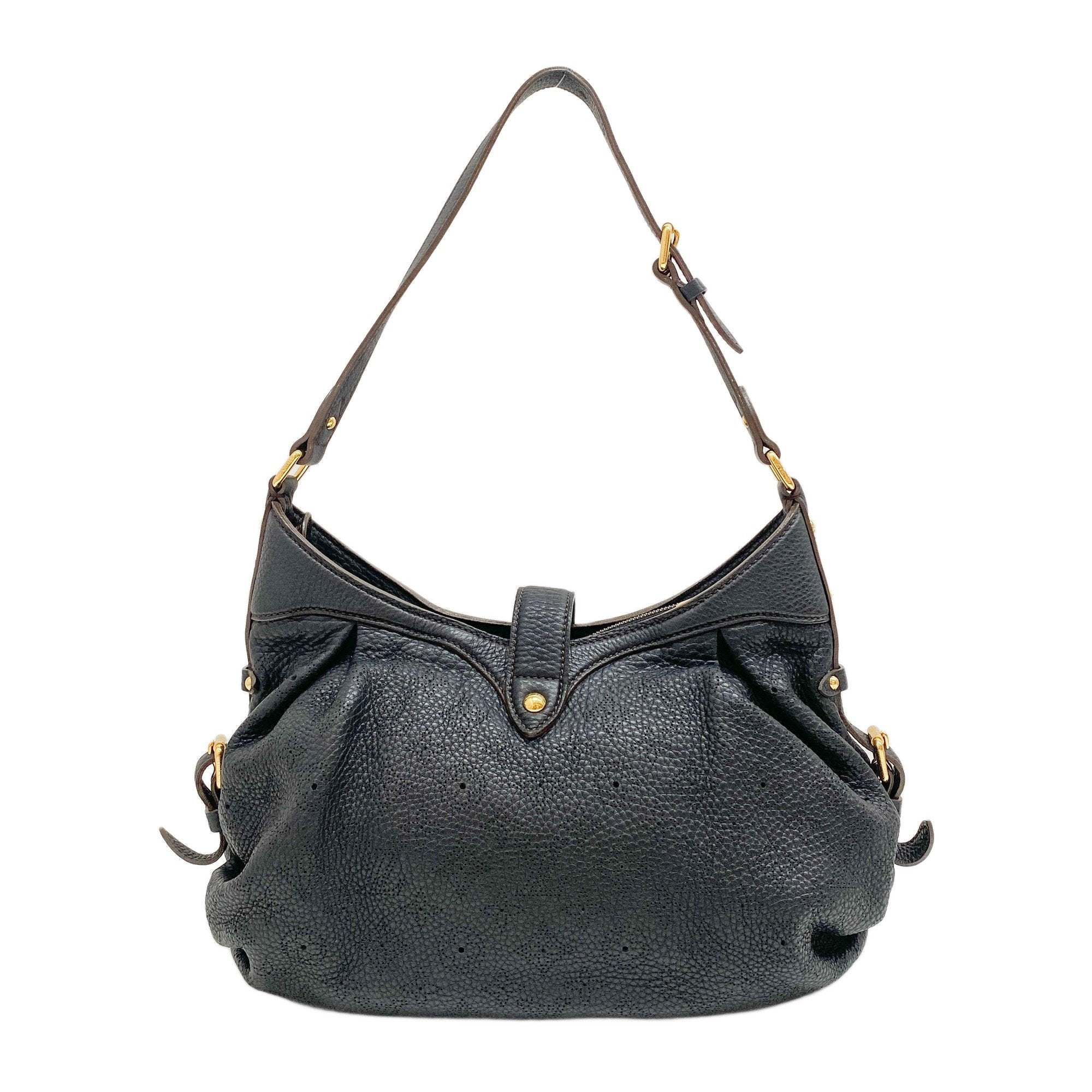 Mahina XS Black Monogram Canvas Shoulder Bag