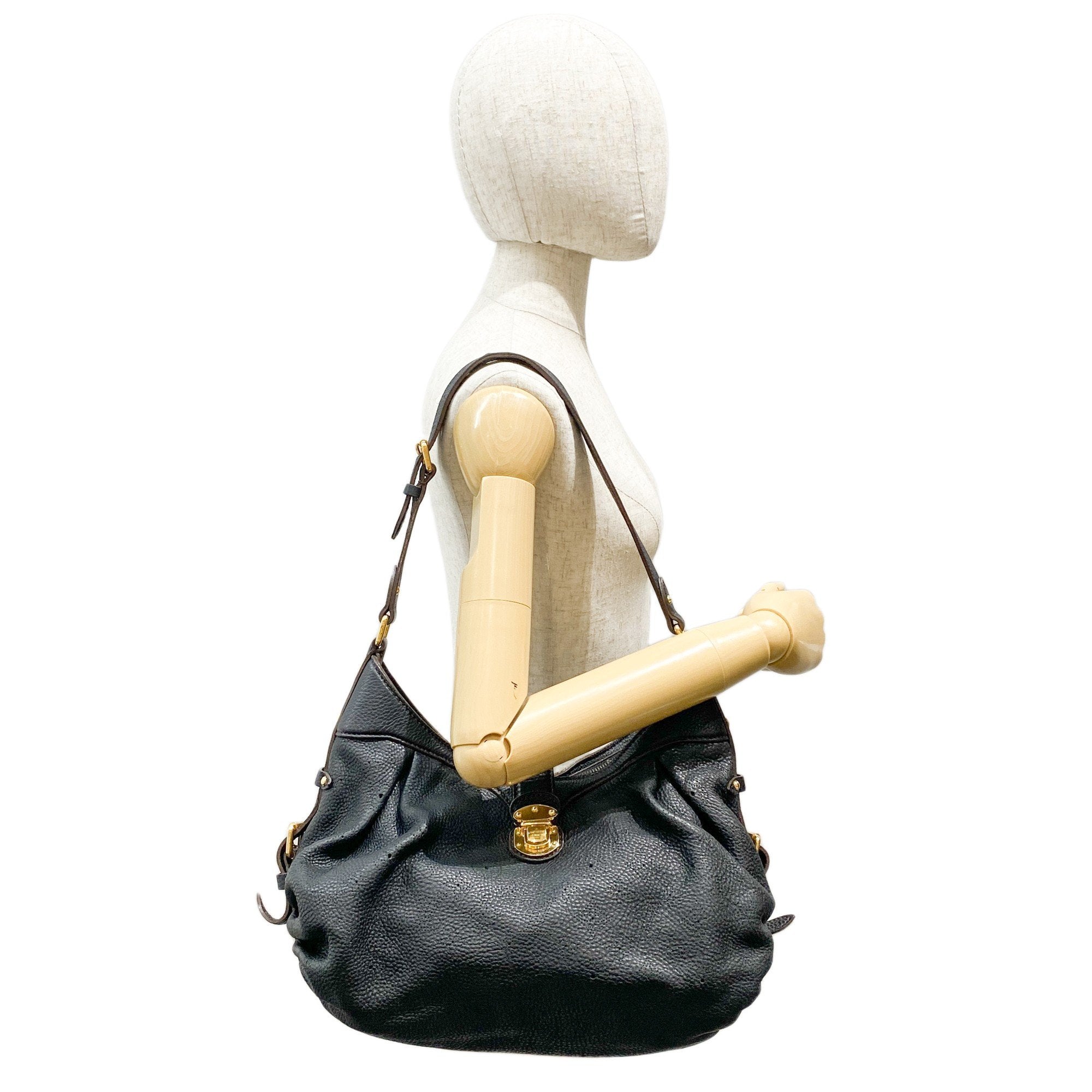 Mahina XS Black Monogram Canvas Shoulder Bag