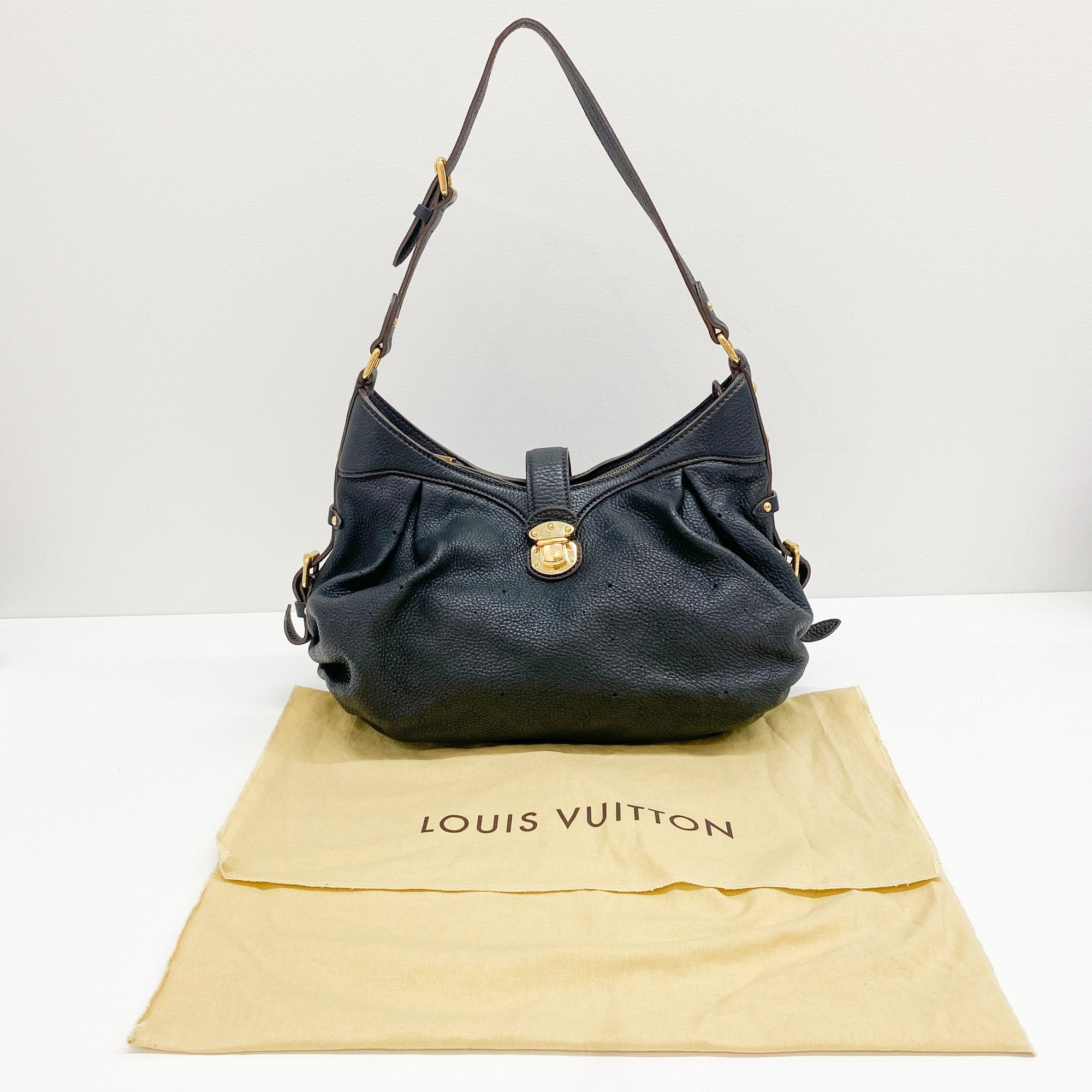 Mahina XS Black Monogram Canvas Shoulder Bag