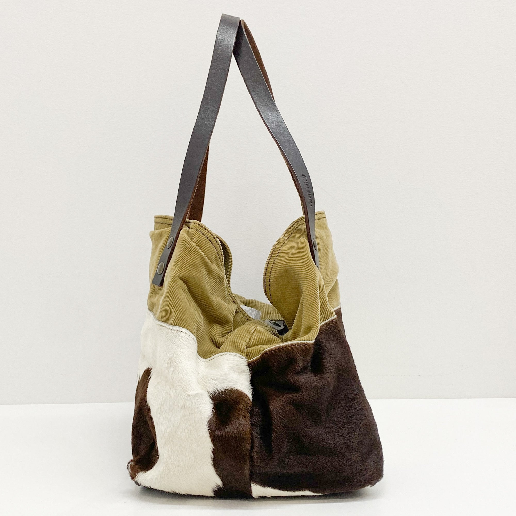 Archive Brown Cow Print Pony Hair Tote Bag