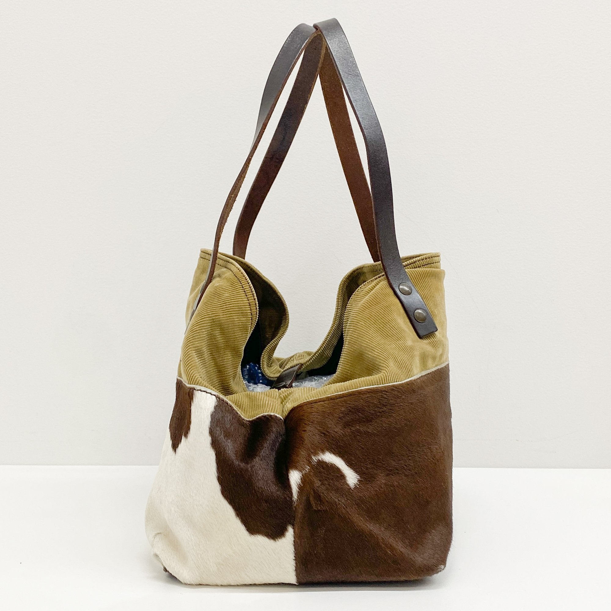 Archive Brown Cow Print Pony Hair Tote Bag