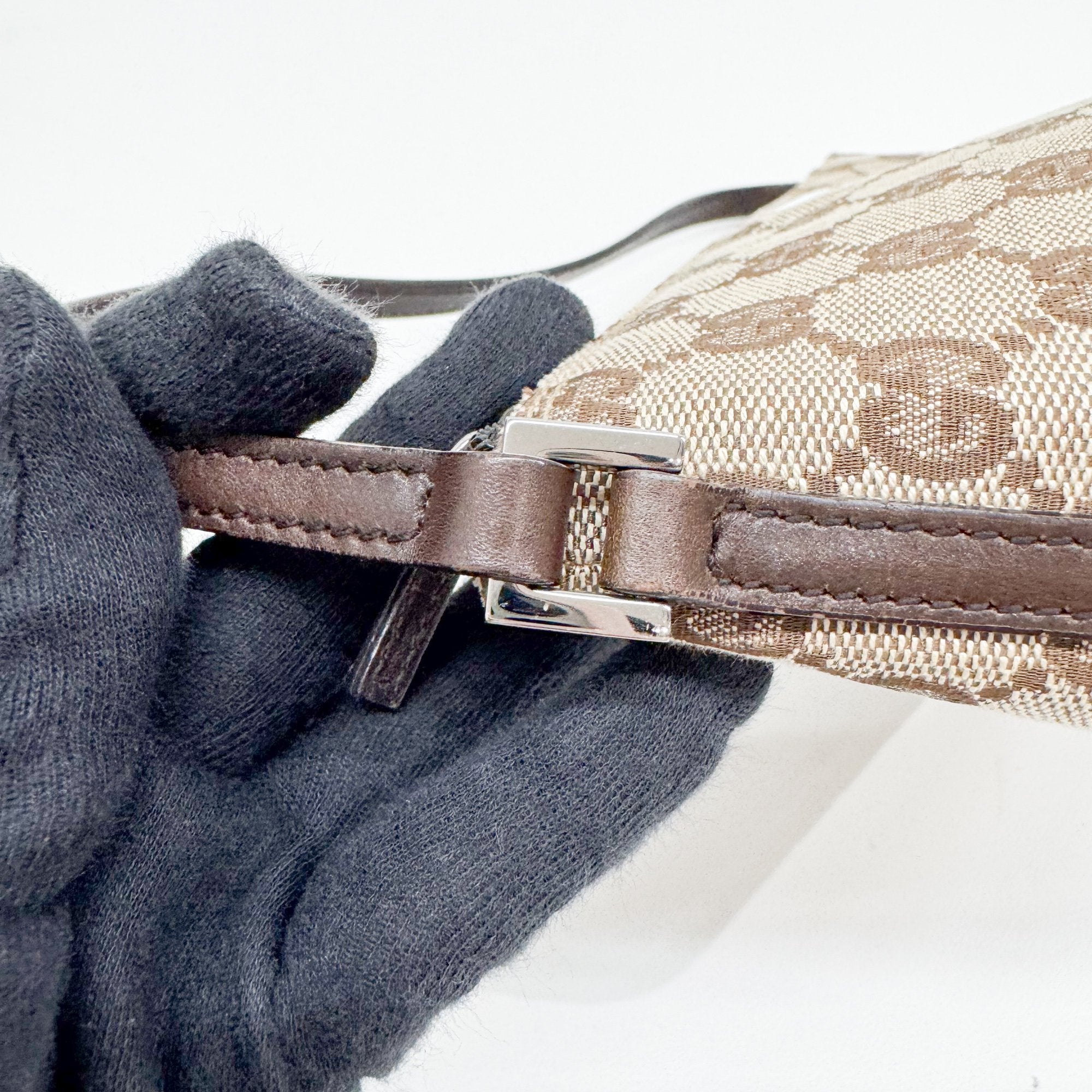 Boat Brown GG Canvas Hand Bag