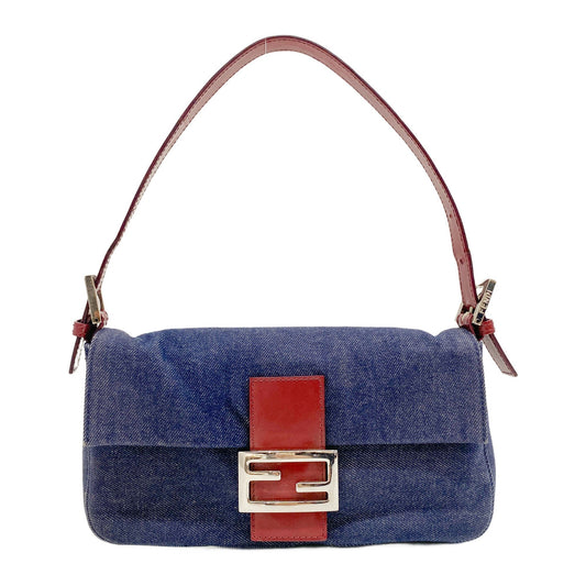 Baguette Blue Denim Shoulder Bag
