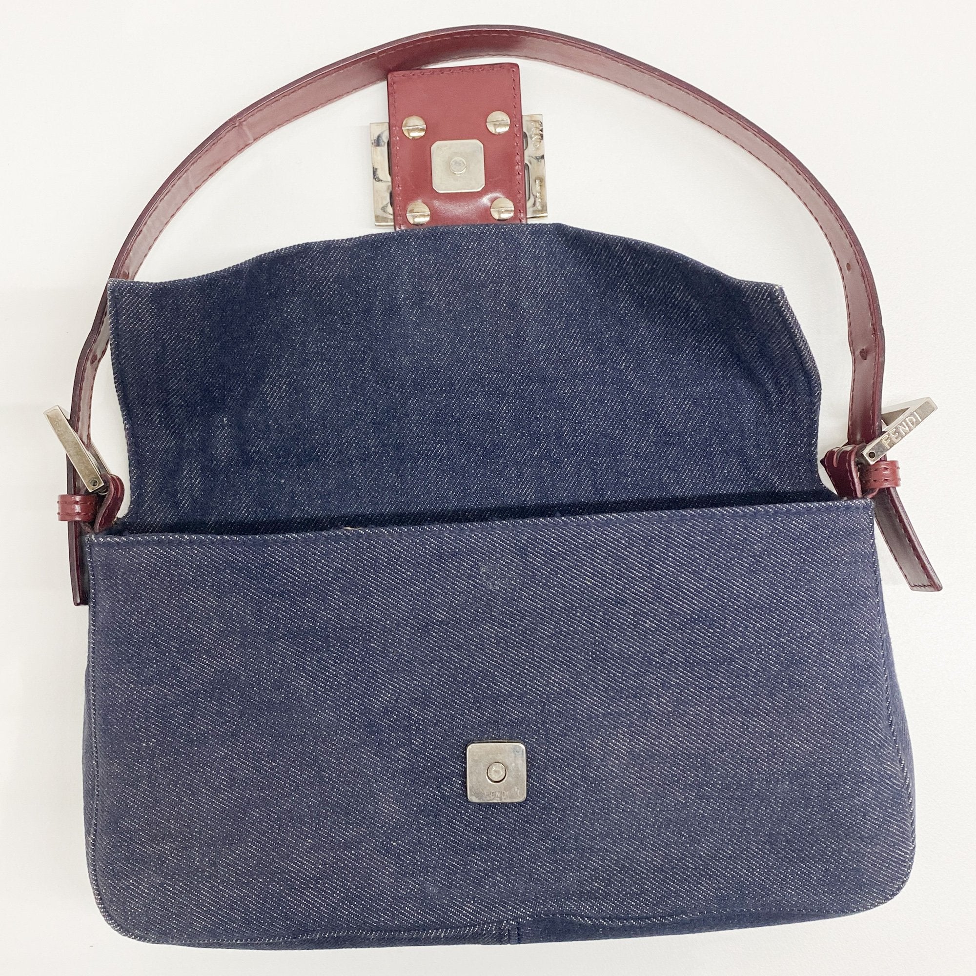 Baguette Blue Denim Shoulder Bag