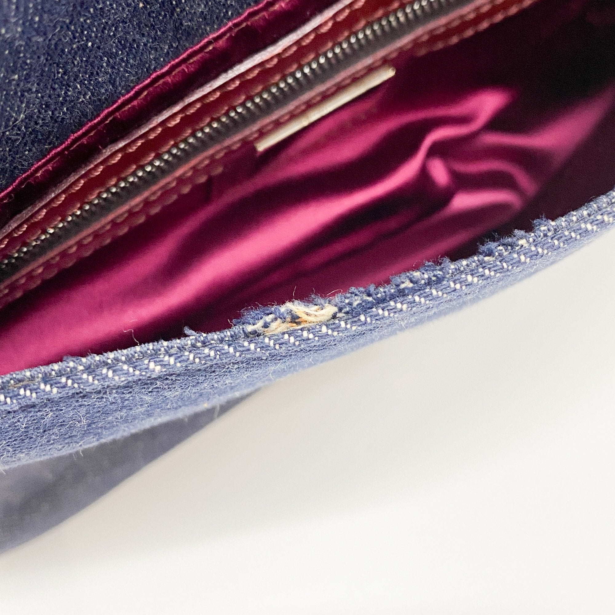 Baguette Blue Denim Shoulder Bag