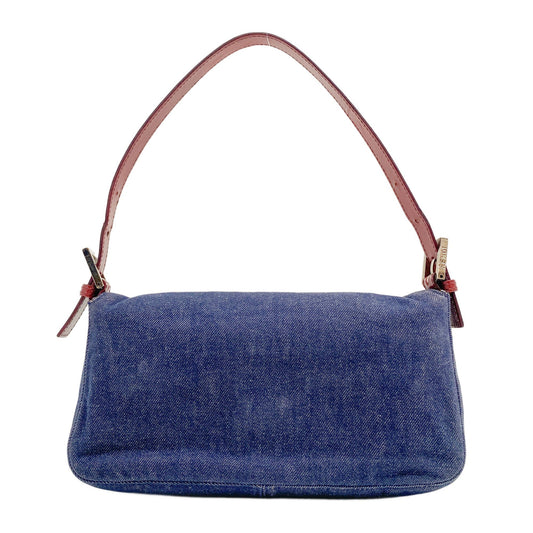 Baguette Blue Denim Shoulder Bag