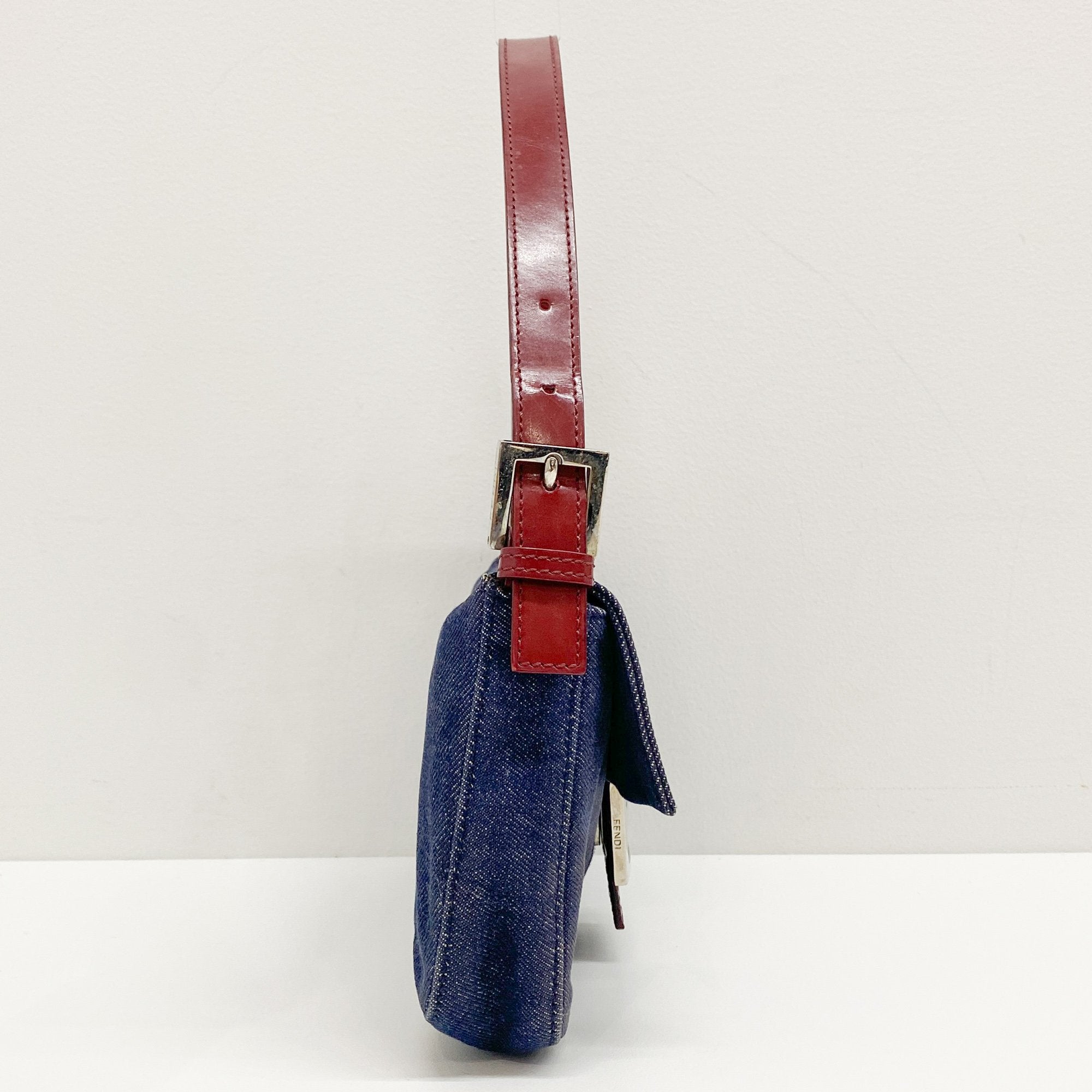 Baguette Blue Denim Shoulder Bag