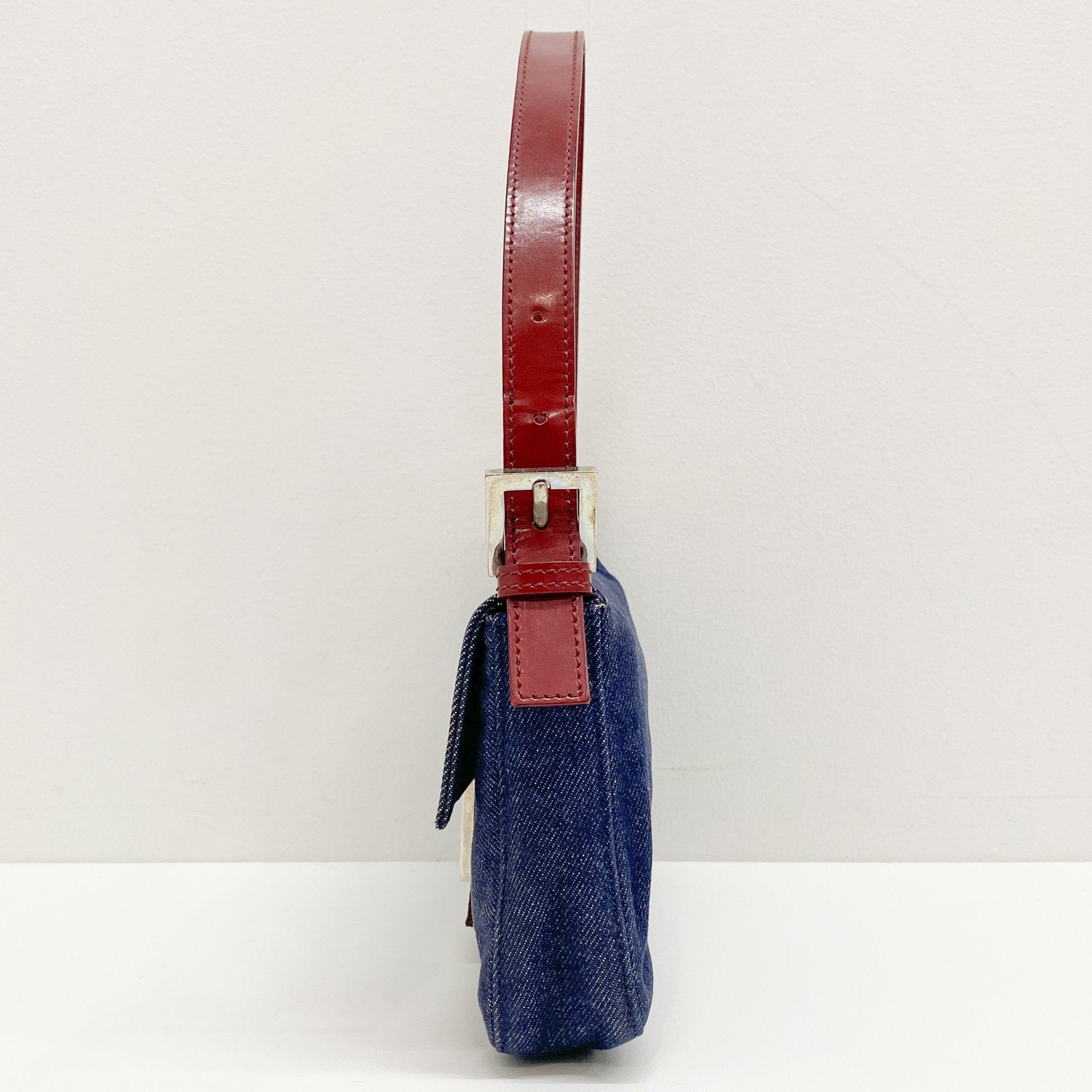 Baguette Blue Denim Shoulder Bag