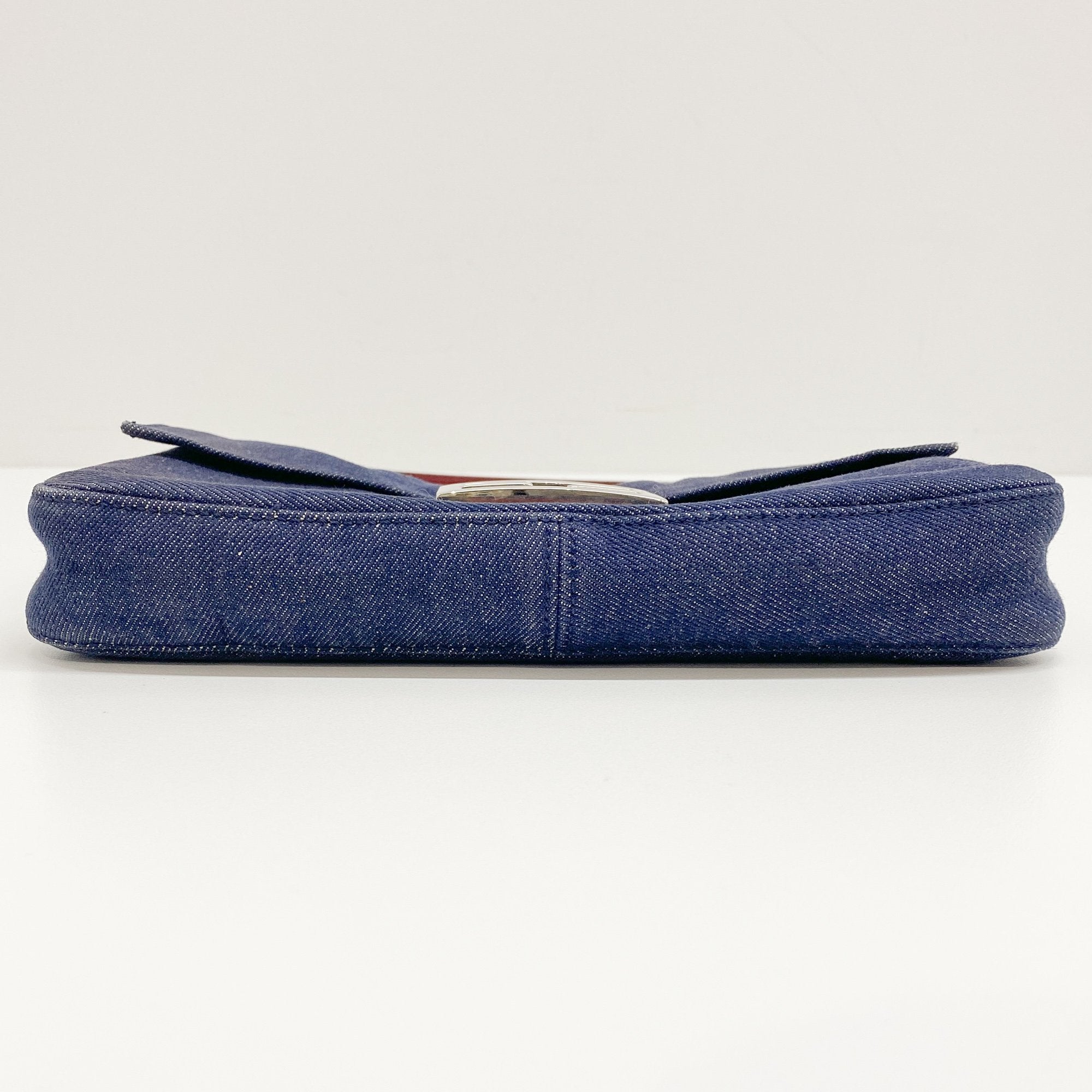 Baguette Blue Denim Shoulder Bag