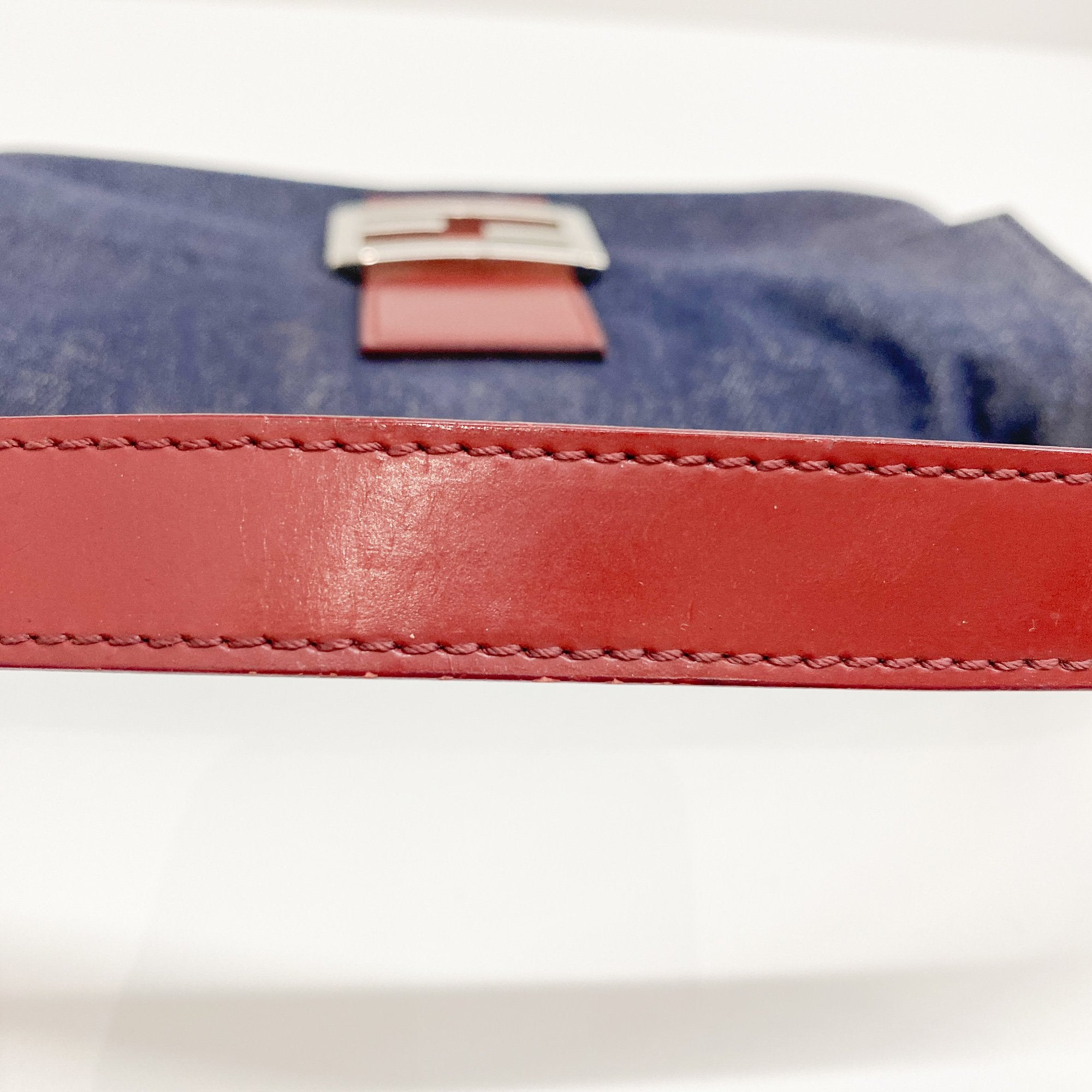 Baguette Blue Denim Shoulder Bag