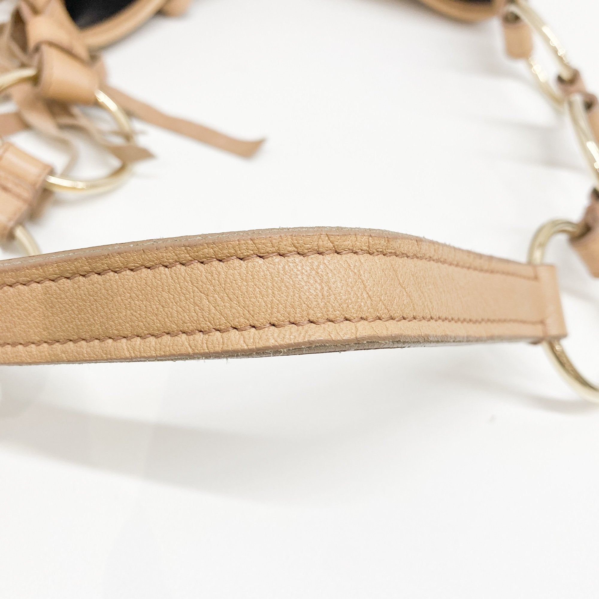 Saint Tropez Fringe Beige Suede Shoulder Bag