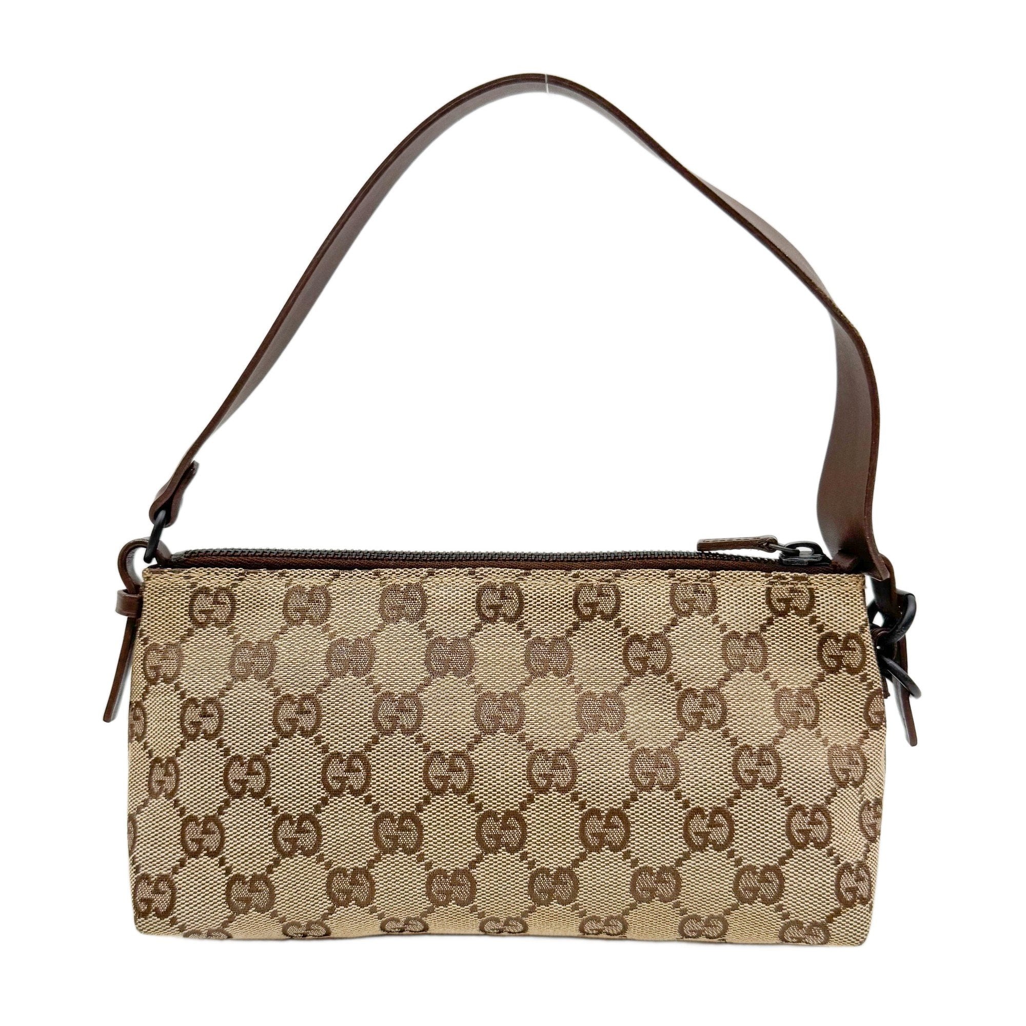 Brown GG Canvas Pouch Bag