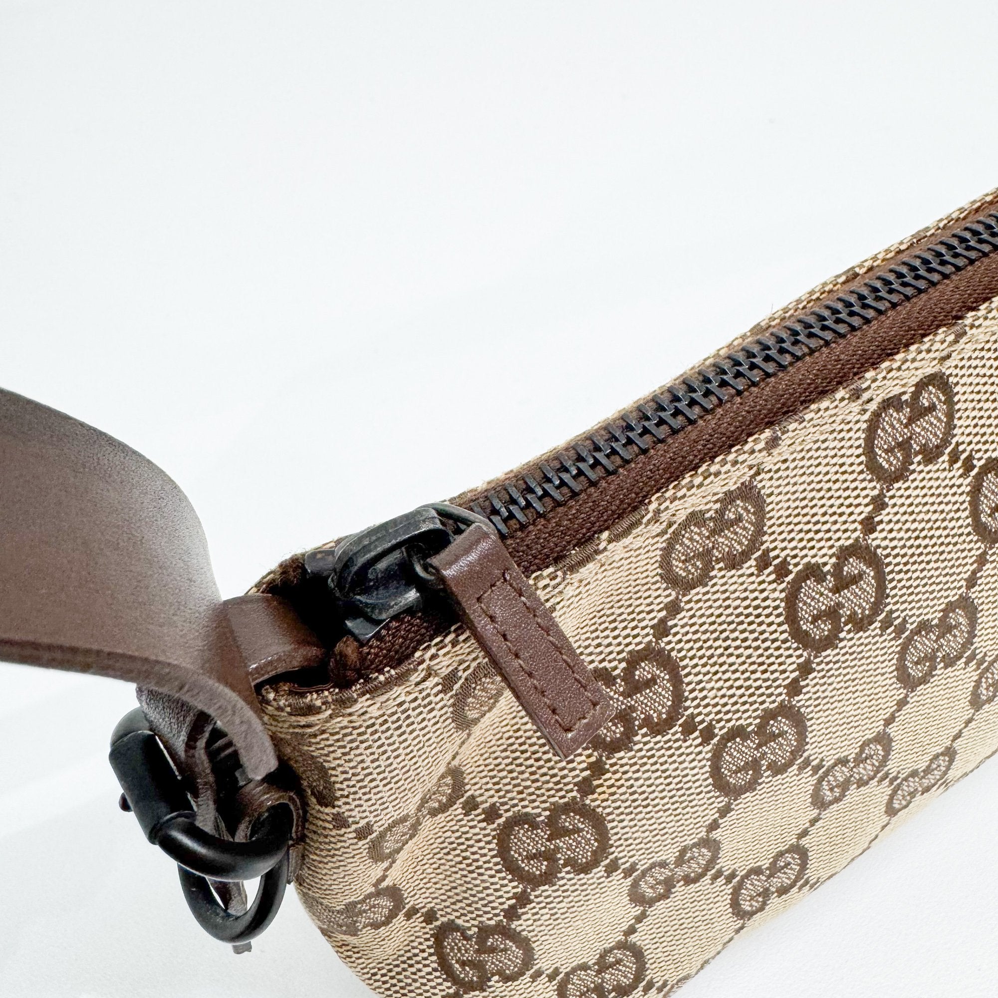 Brown GG Canvas Pouch Bag