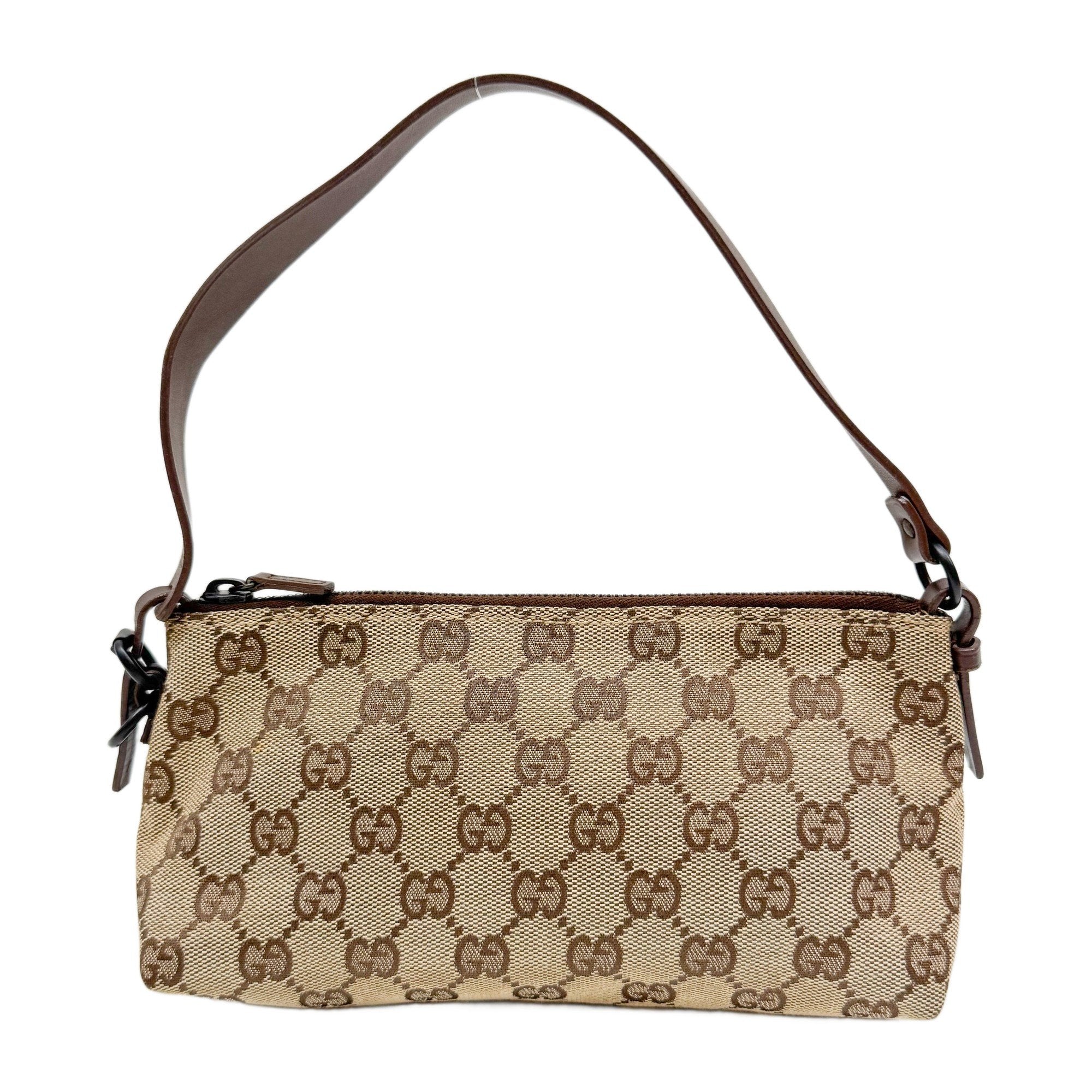 Brown GG Canvas Pouch Bag