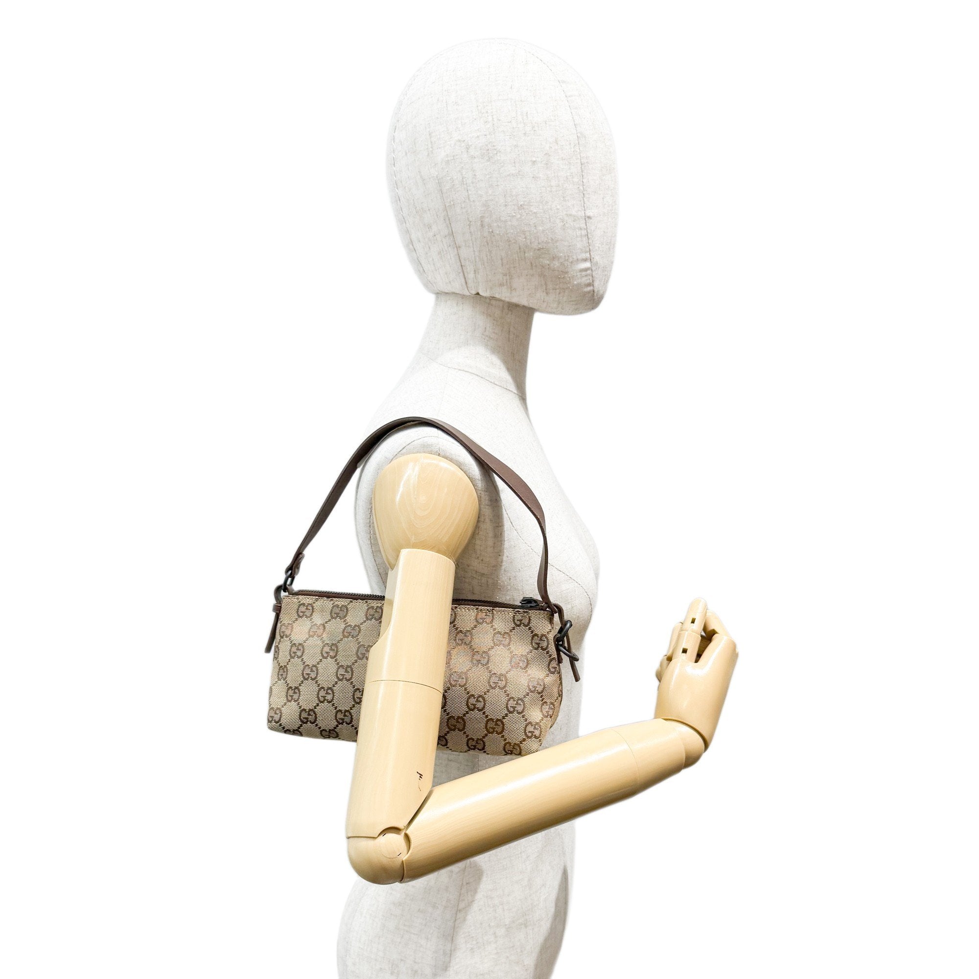 Brown GG Canvas Pouch Bag