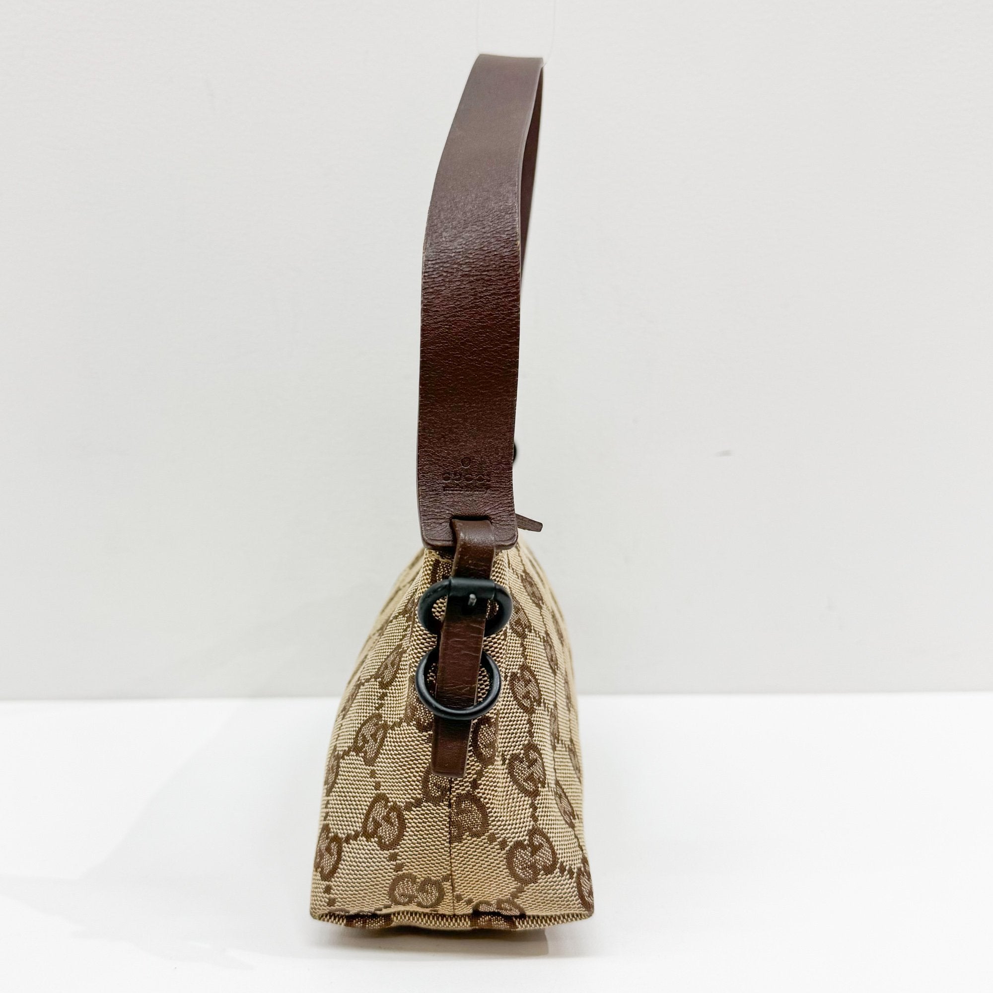 Brown GG Canvas Pouch Bag