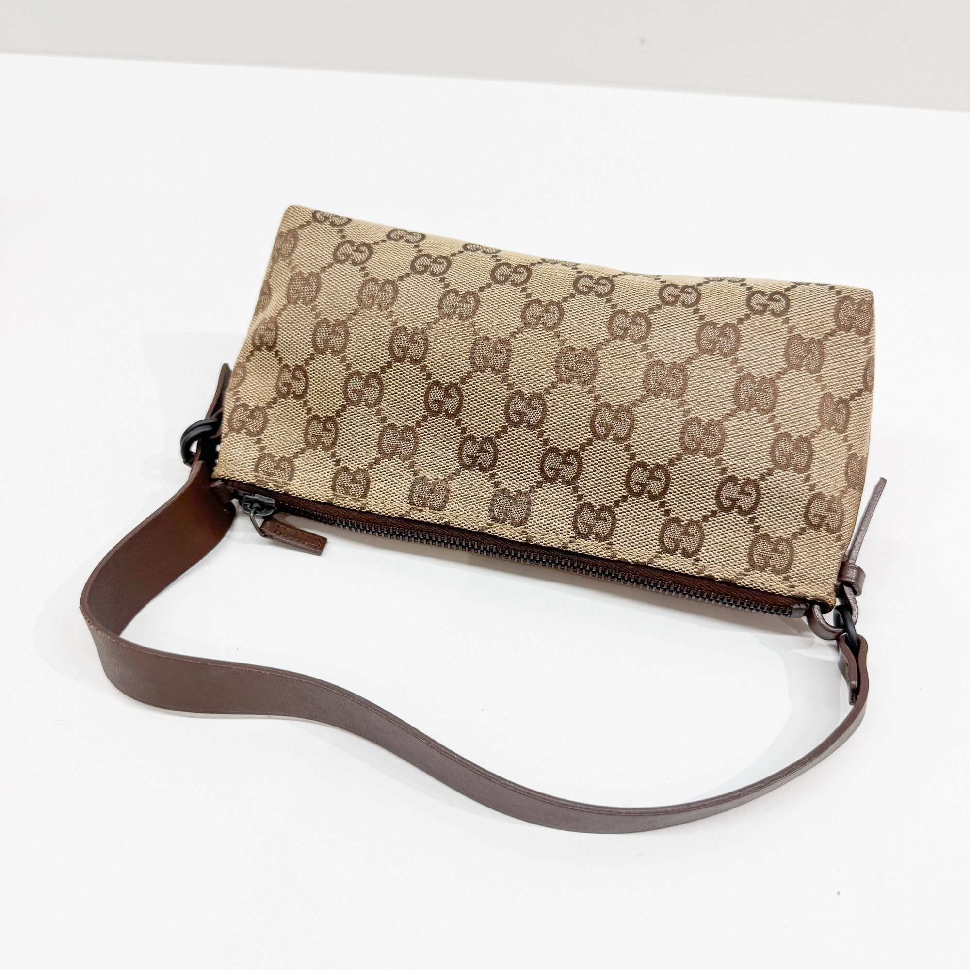 Brown GG Canvas Pouch Bag