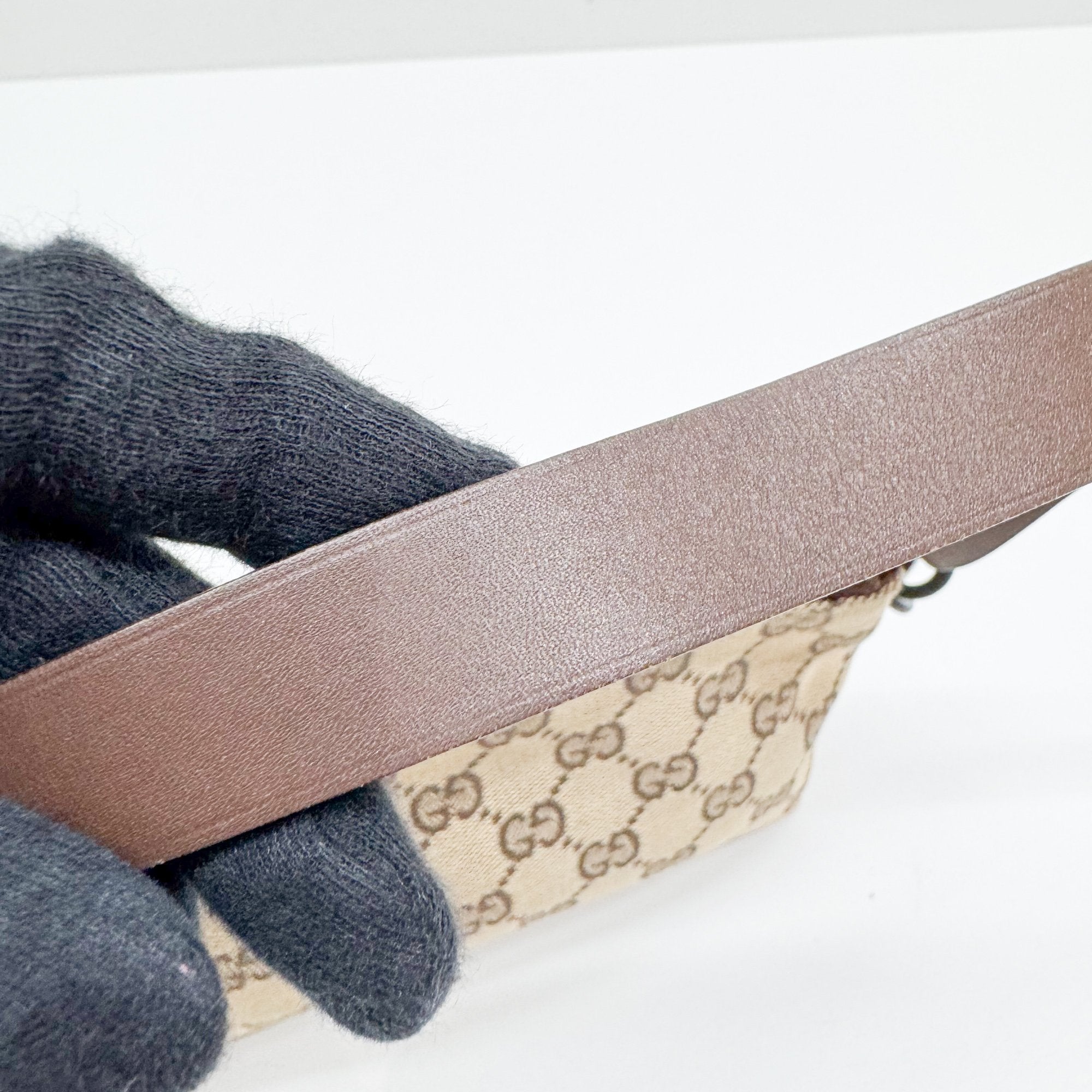 Brown GG Canvas Pouch Bag