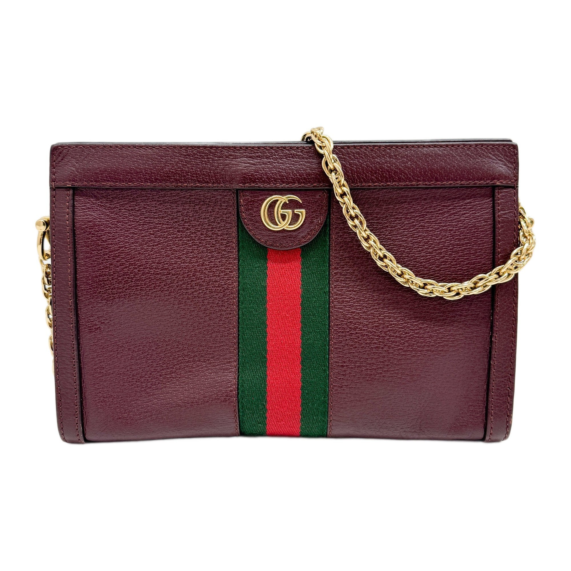 Ophidia Red Leather Shoulder Bag