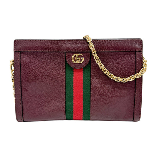 Ophidia Red Leather Shoulder Bag