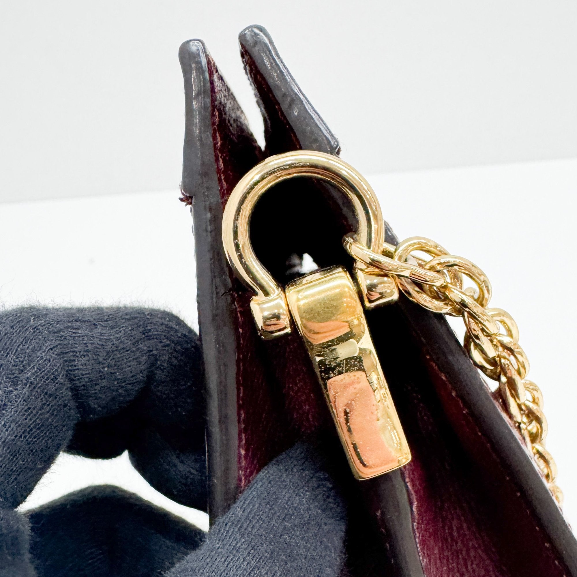 Ophidia Red Leather Shoulder Bag