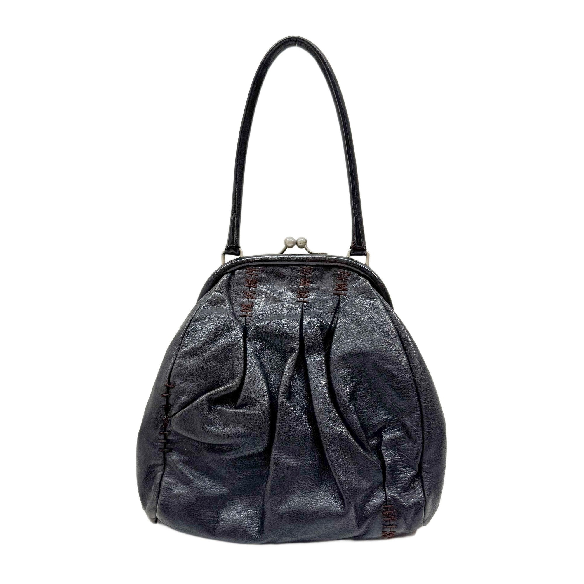 Archive Black Leather Hand Bag