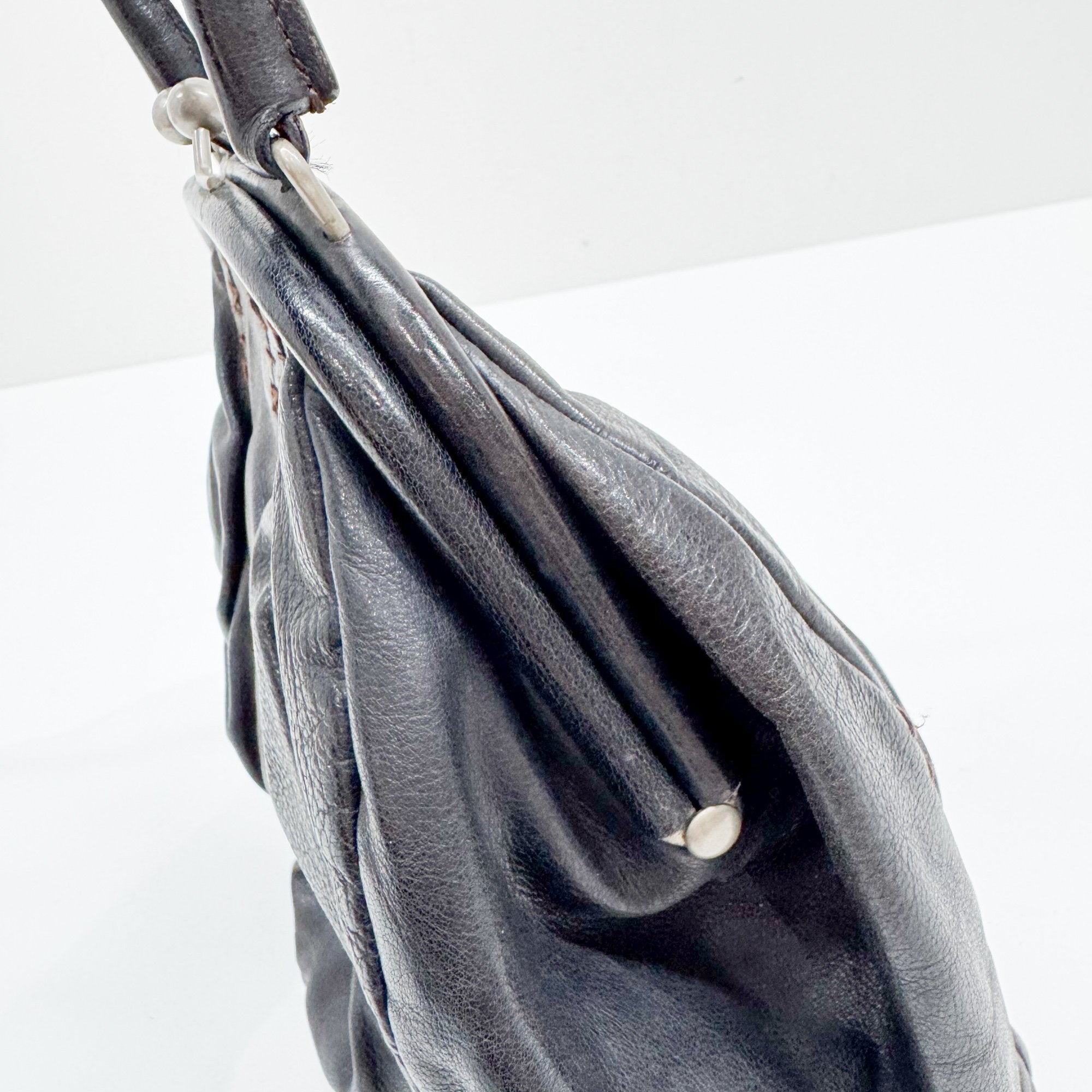 Archive Black Leather Hand Bag