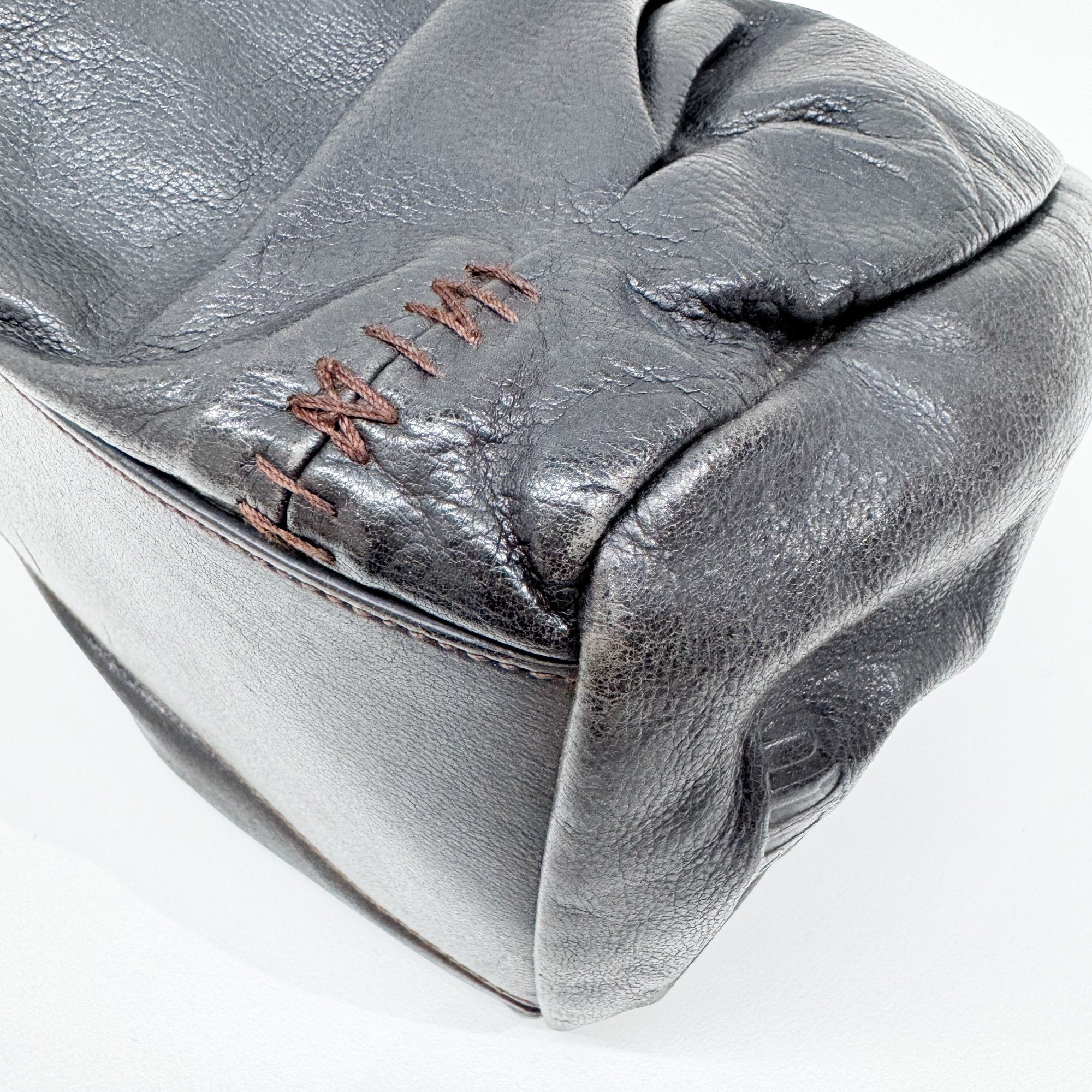 Archive Black Leather Hand Bag