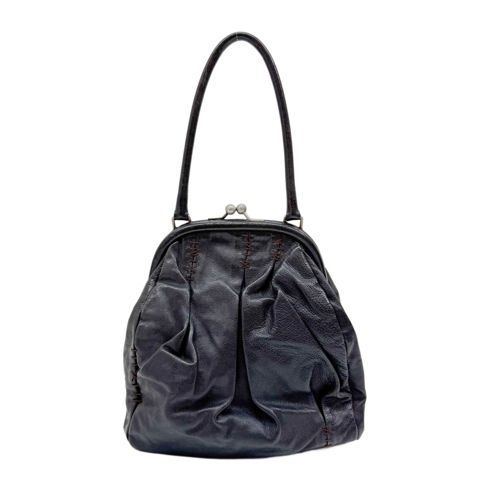 Archive Black Leather Hand Bag