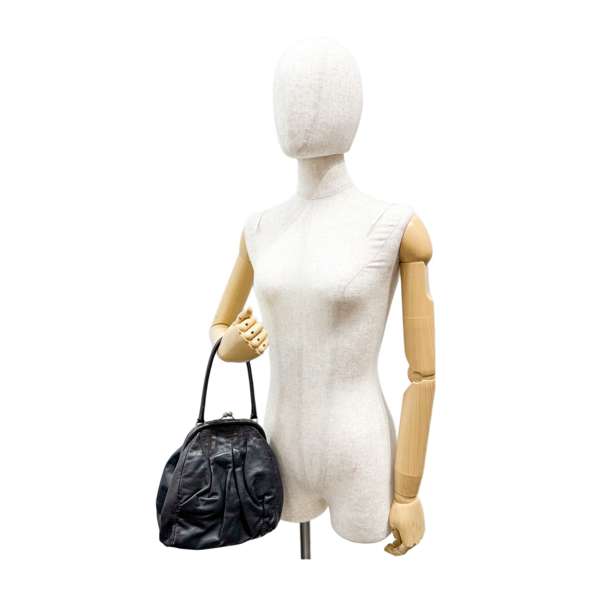 Archive Black Leather Hand Bag