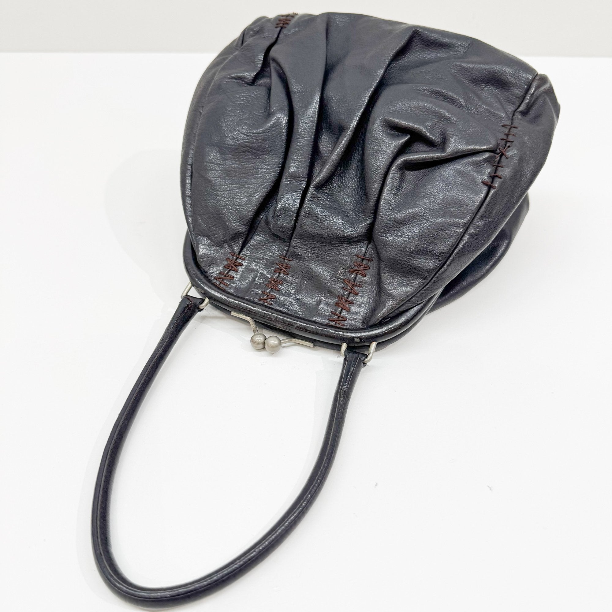 Archive Black Leather Hand Bag