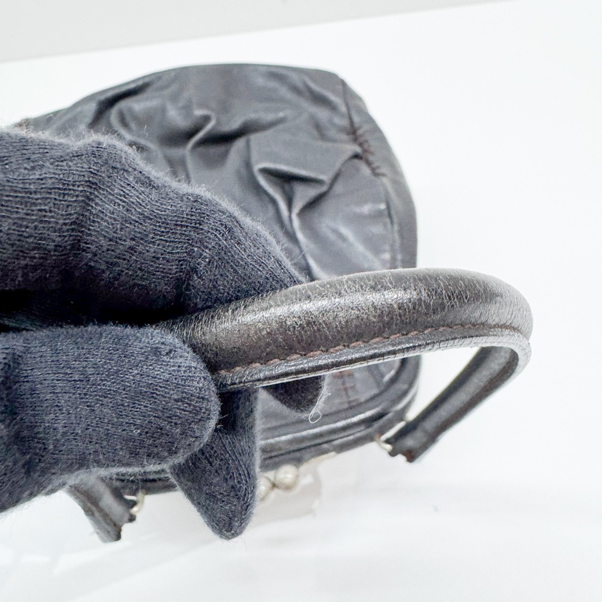 Archive Black Leather Hand Bag