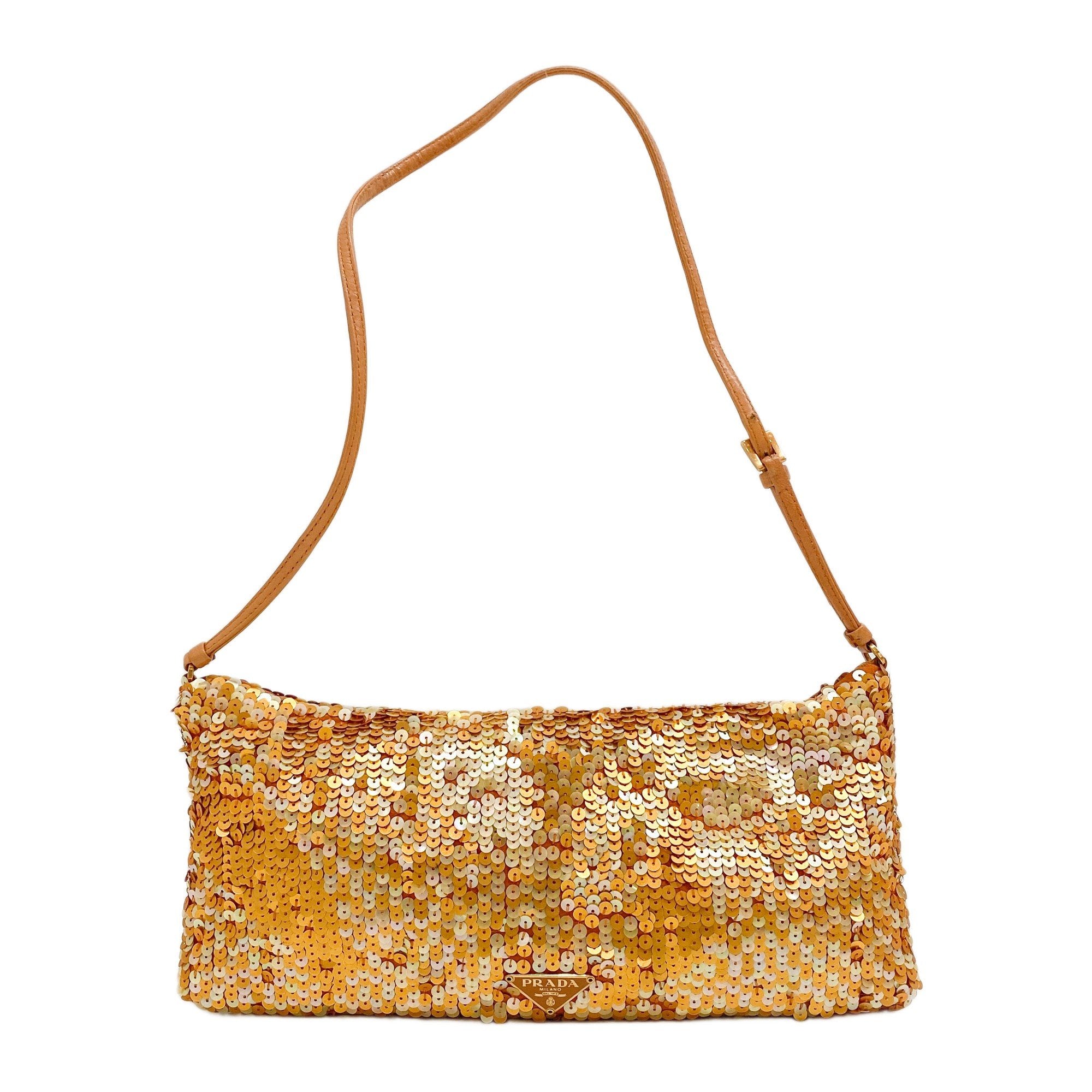 Orange Sequin Shoulder Bag