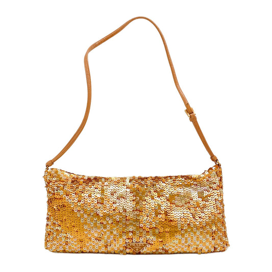 Orange Sequin Shoulder Bag